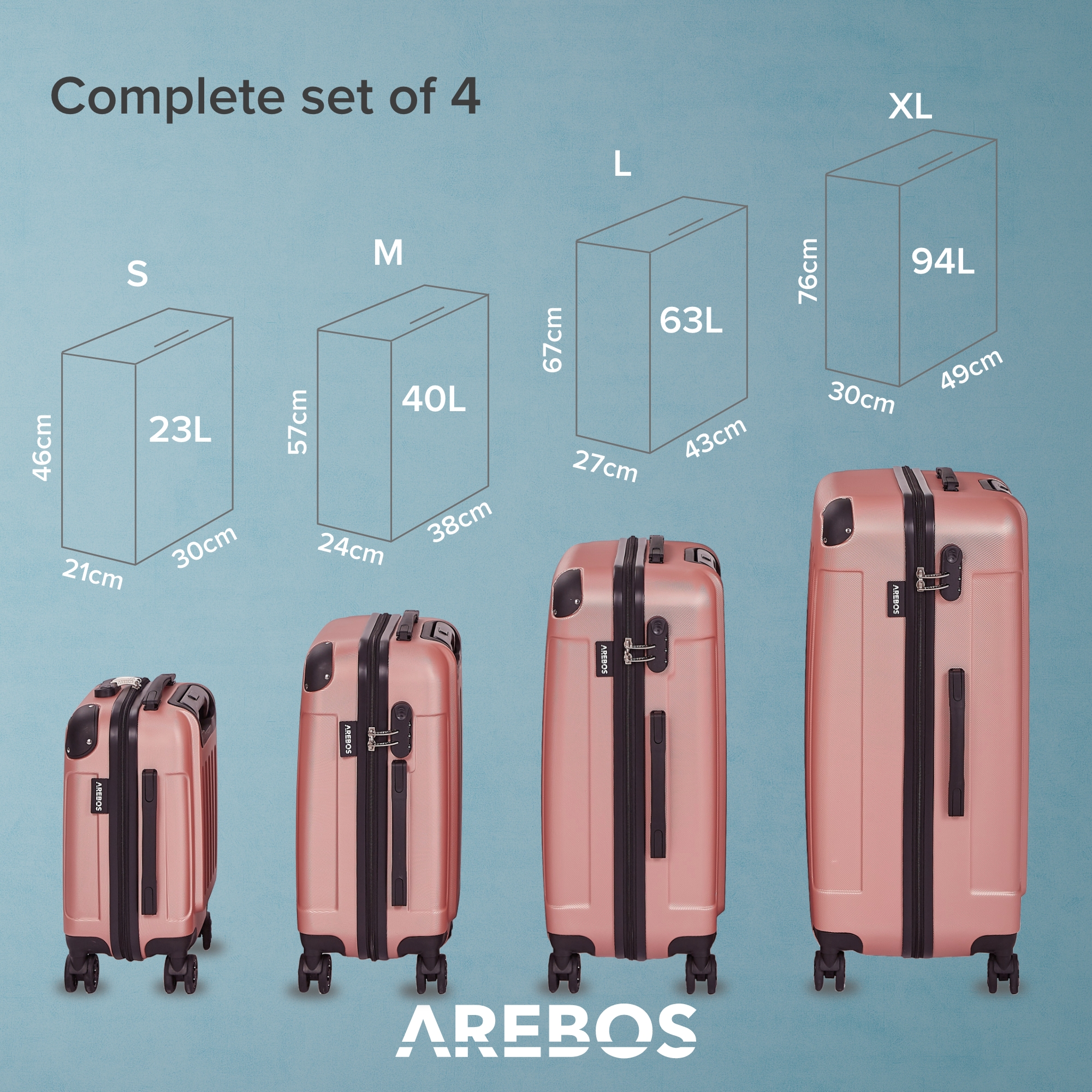 Sirocco suitcase rose gold sales