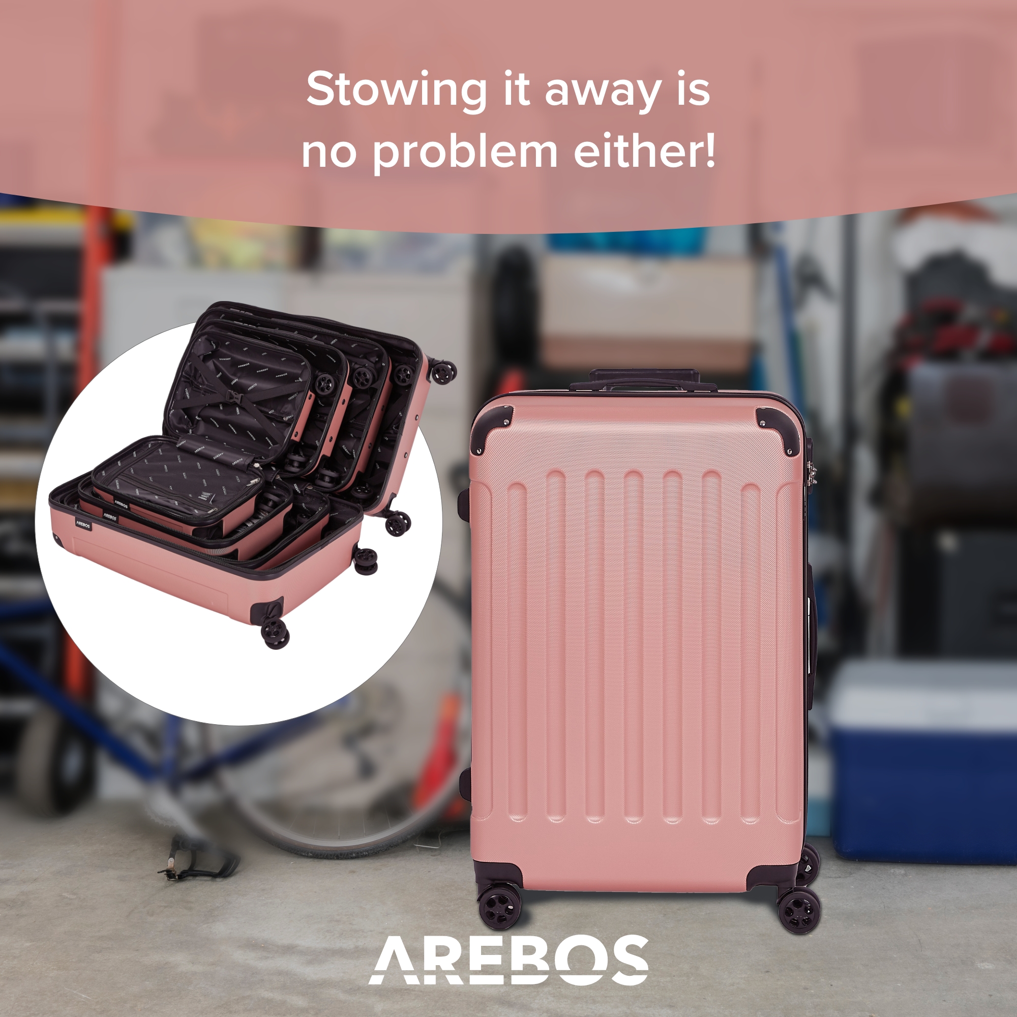 4 Piece Travel Case Set Rose gold 4252023112185 Travel Cases
