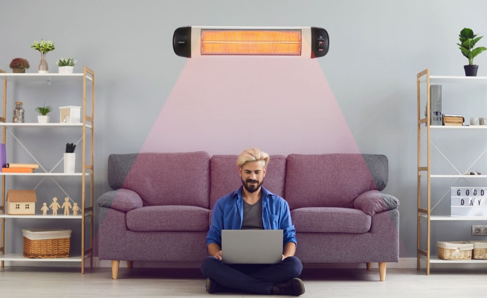 Infrared radiant heater 2500W with remote control