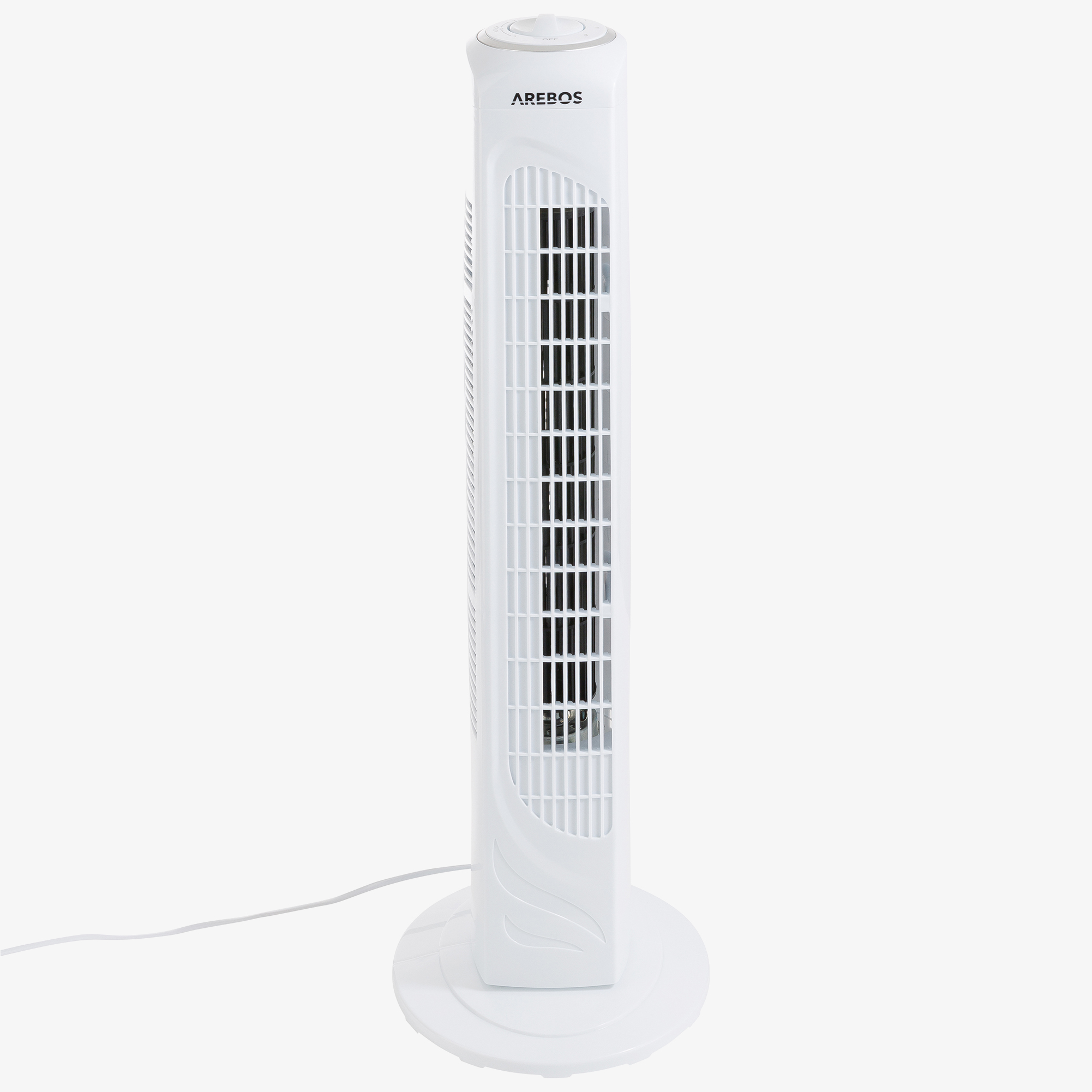 Arebos Tower Fan Floor Fan 50W,3 Stages,Oscillation Angle 60° - White