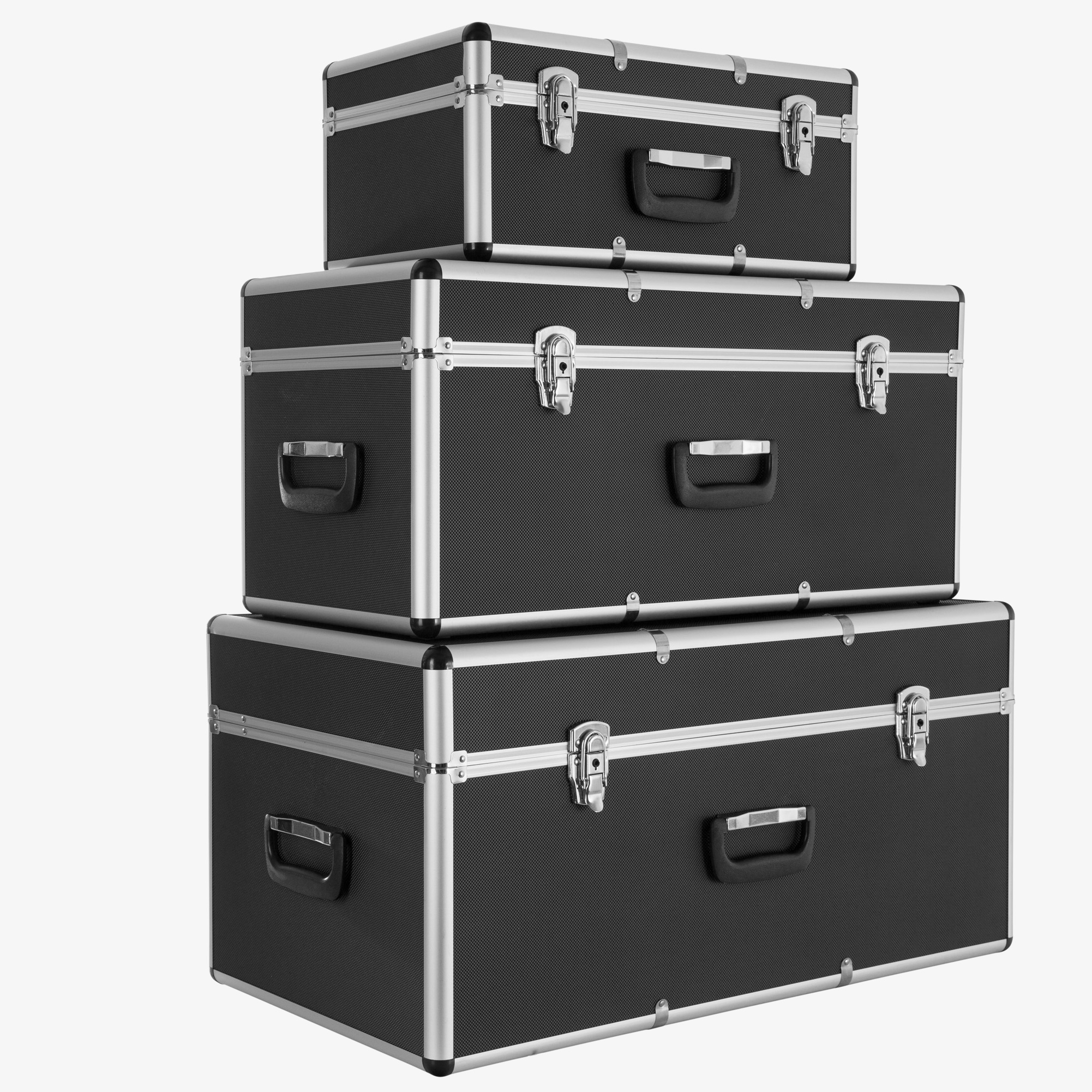 Arebos Set of 3 Aluminum Cases in black big