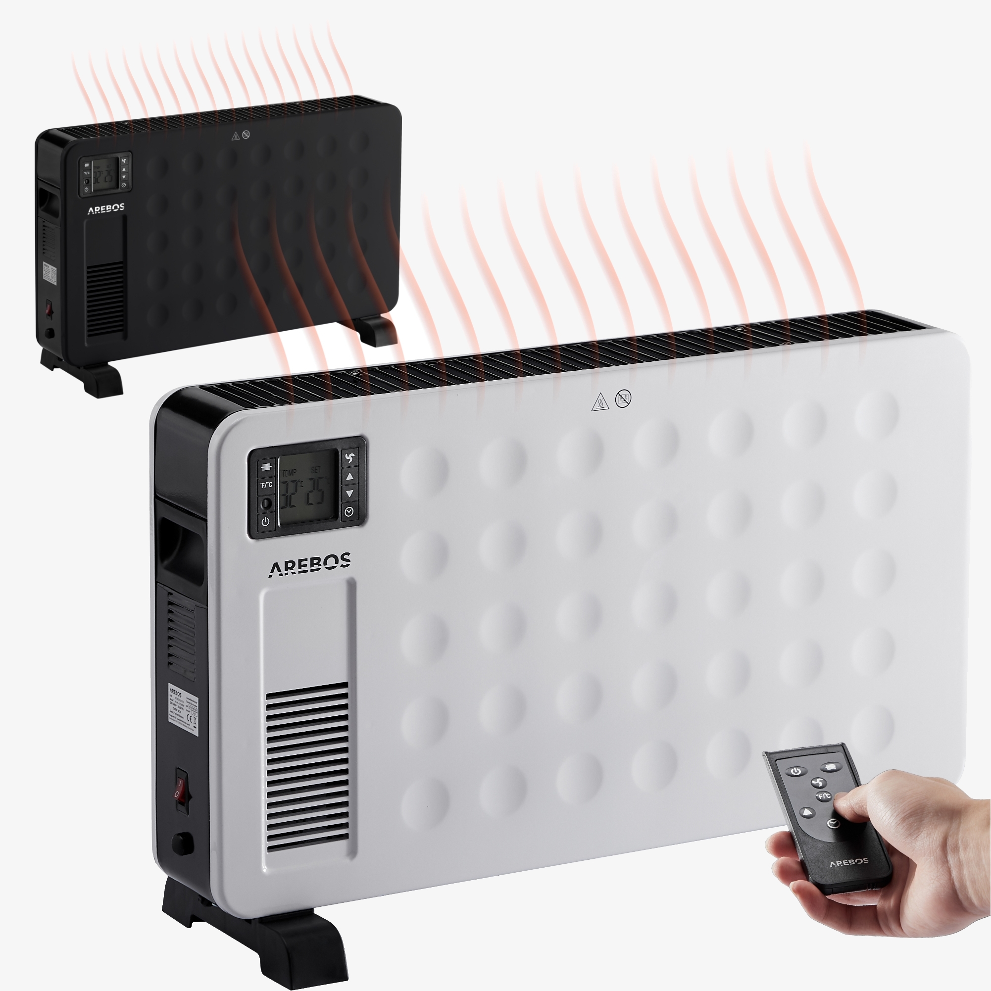 Arebos Electric convector heater 2300W,turbo fan,thermostat,frost monitor - white