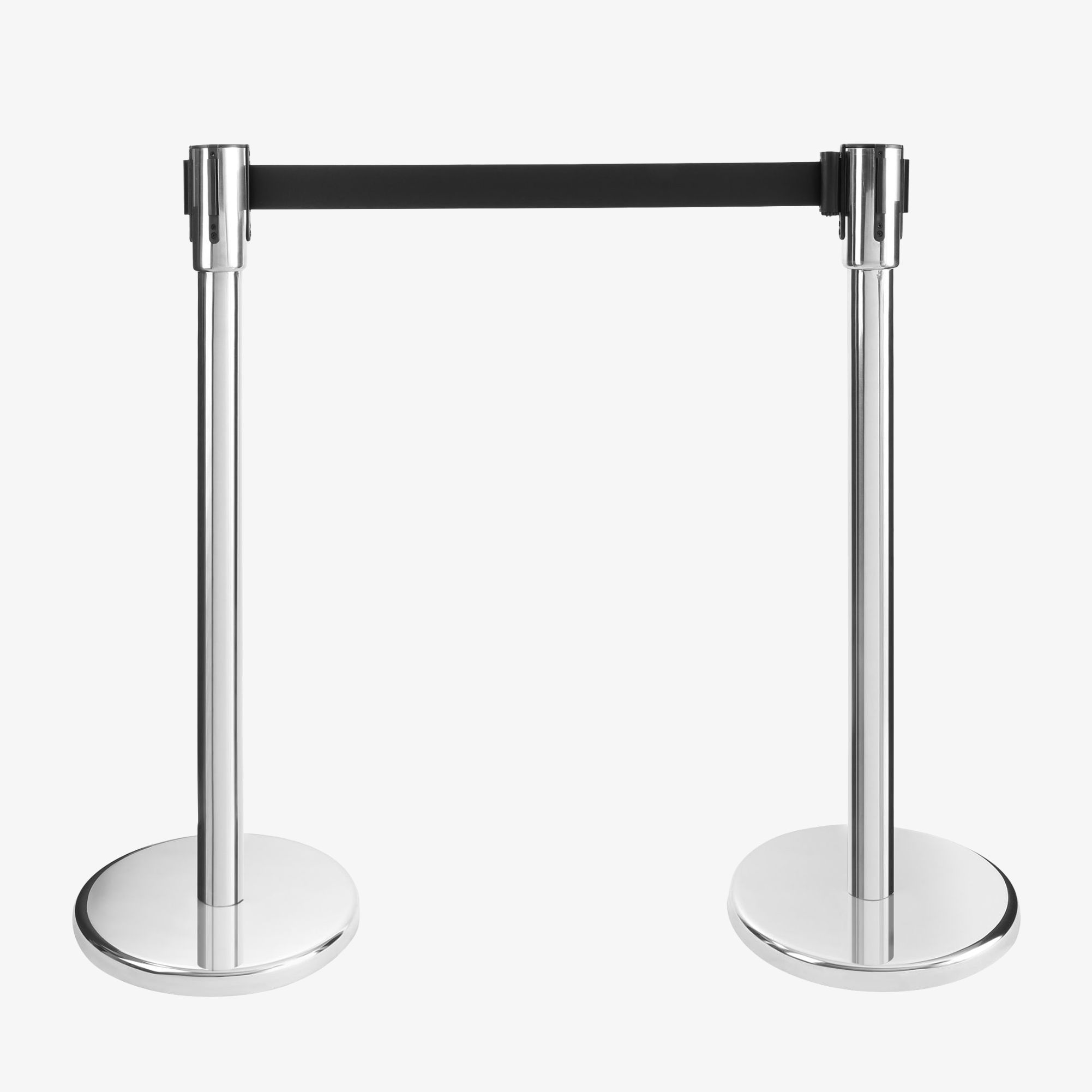 Arebos 2x Personal Guidance System Stand/Post - with 190cm Textile Belt - Indoor & Outdoor