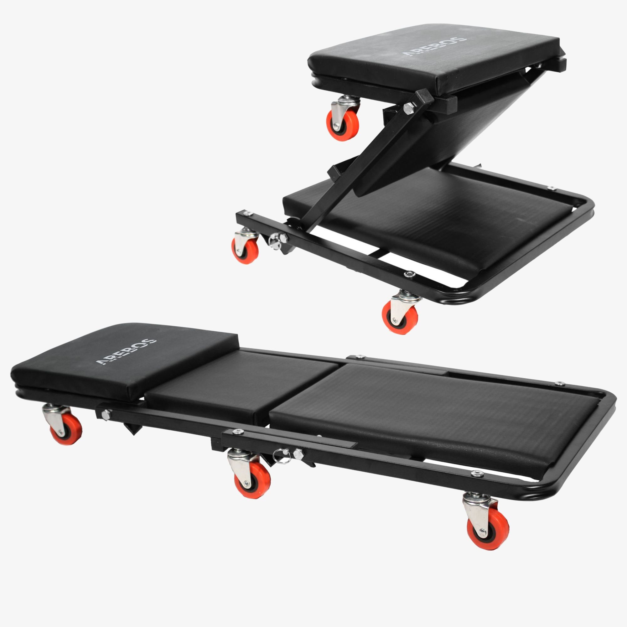 Arebos 2in1 Assembly Rolling Board Workshop Stool with Castors