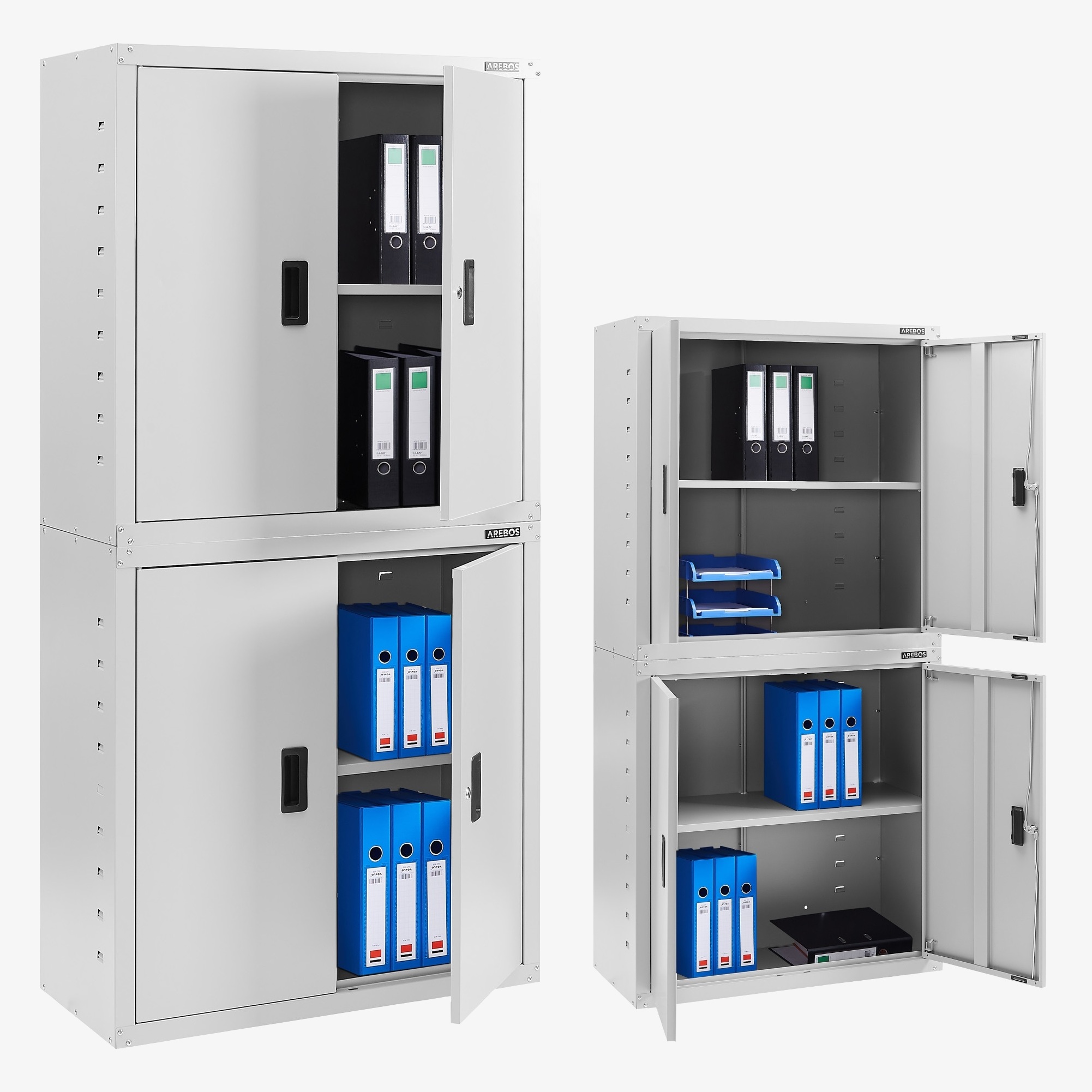 Arebos Filing cabinet Office cabinet - 180x40x90cm,4 doors,2 adjustable shelves