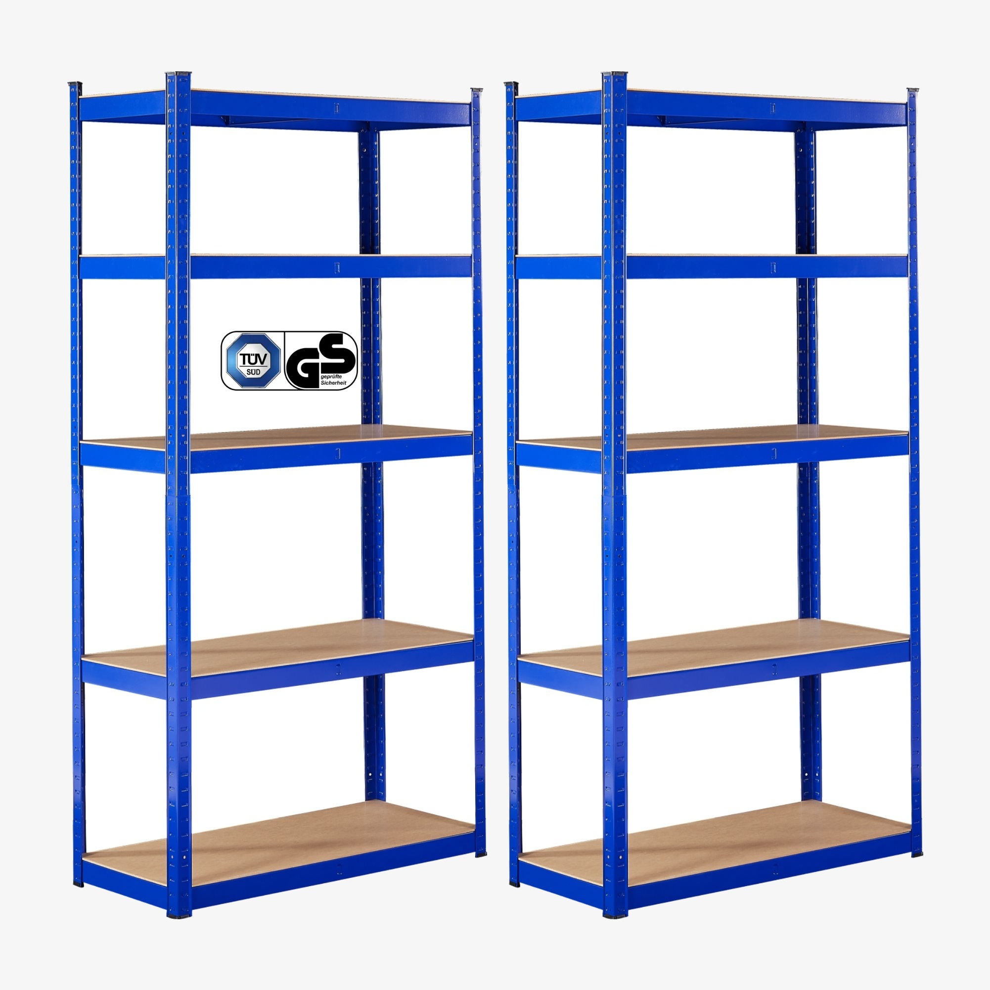 Arebos 2x Heavy Duty Shelf 180 x 90 x 40 cm, Storage Shelving Workshop - Load Capacity 875 kg - blue