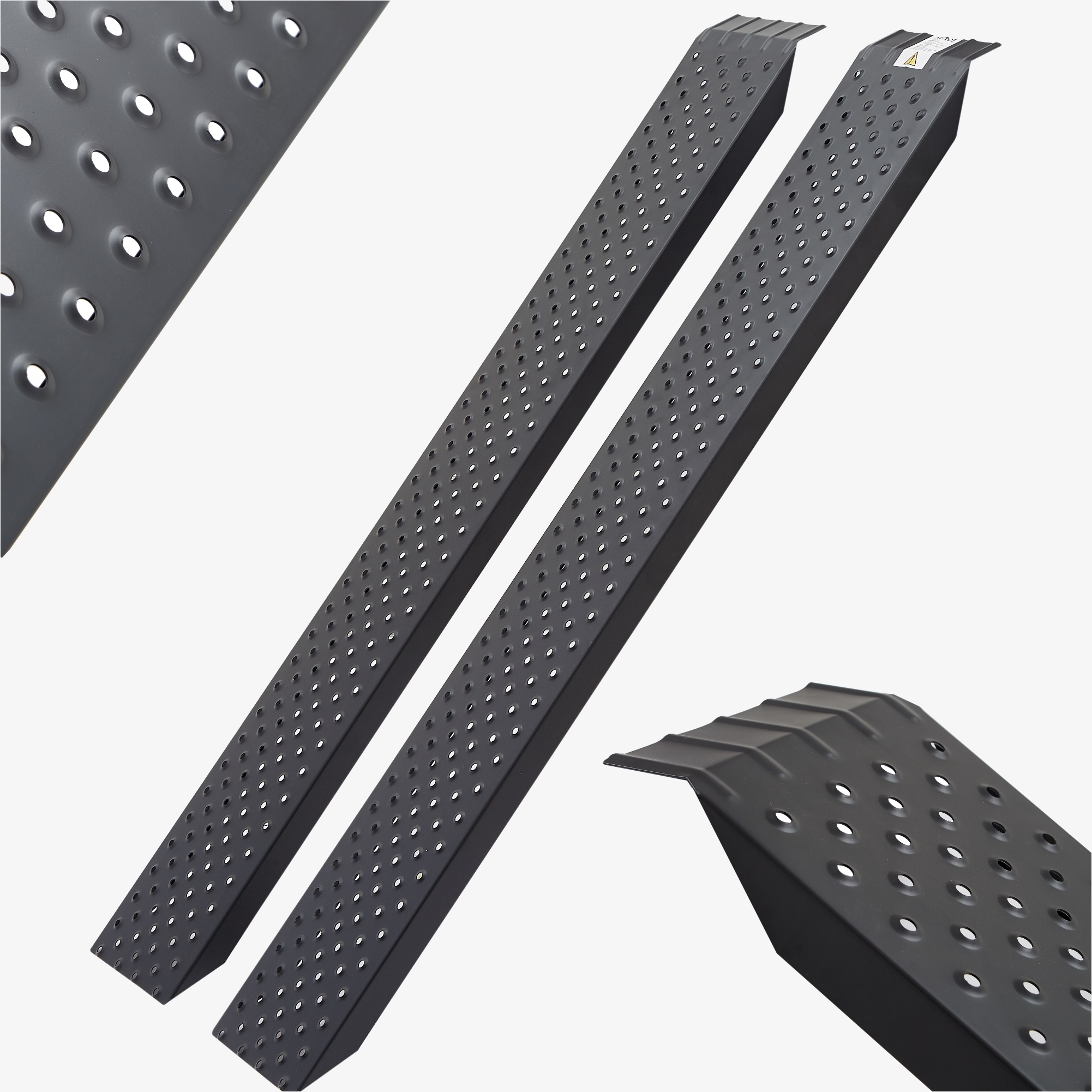 Arebos Set of 2 access ramps Loading ramp, perforated non-slip surface max. load 400 kg