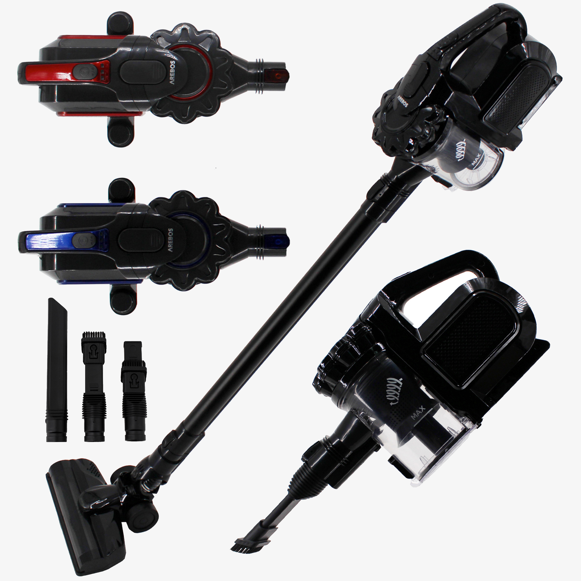 Arebos 2in1 Battery Hand Vacuum Cleaner 200W Bagless Floor Vacuum Cleaner incl. Wall Charging Station
