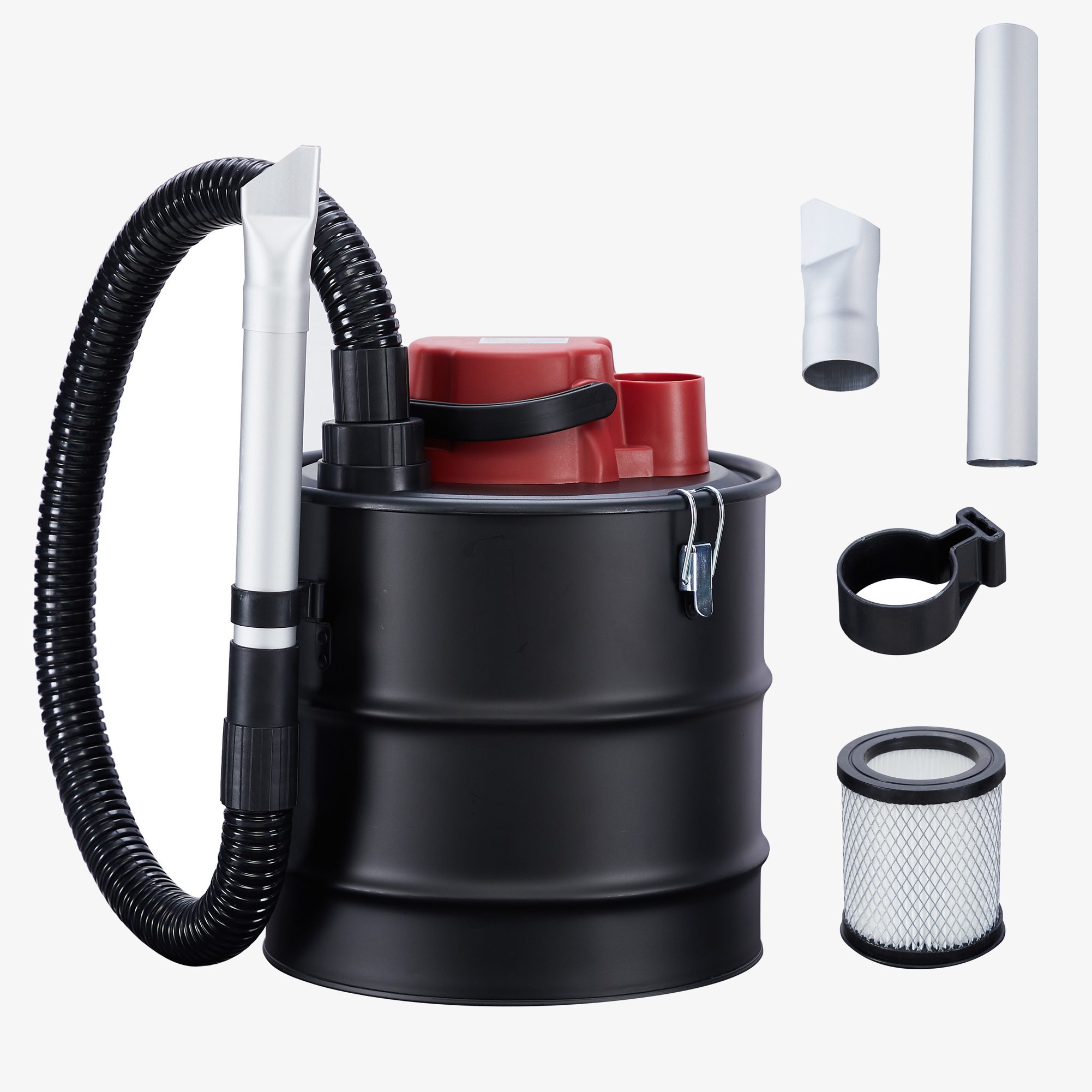 Arebos Ash vacuum cleaner Eco 1000W -15L - fireplace, grill - incl. HEPA filter - Red/black
