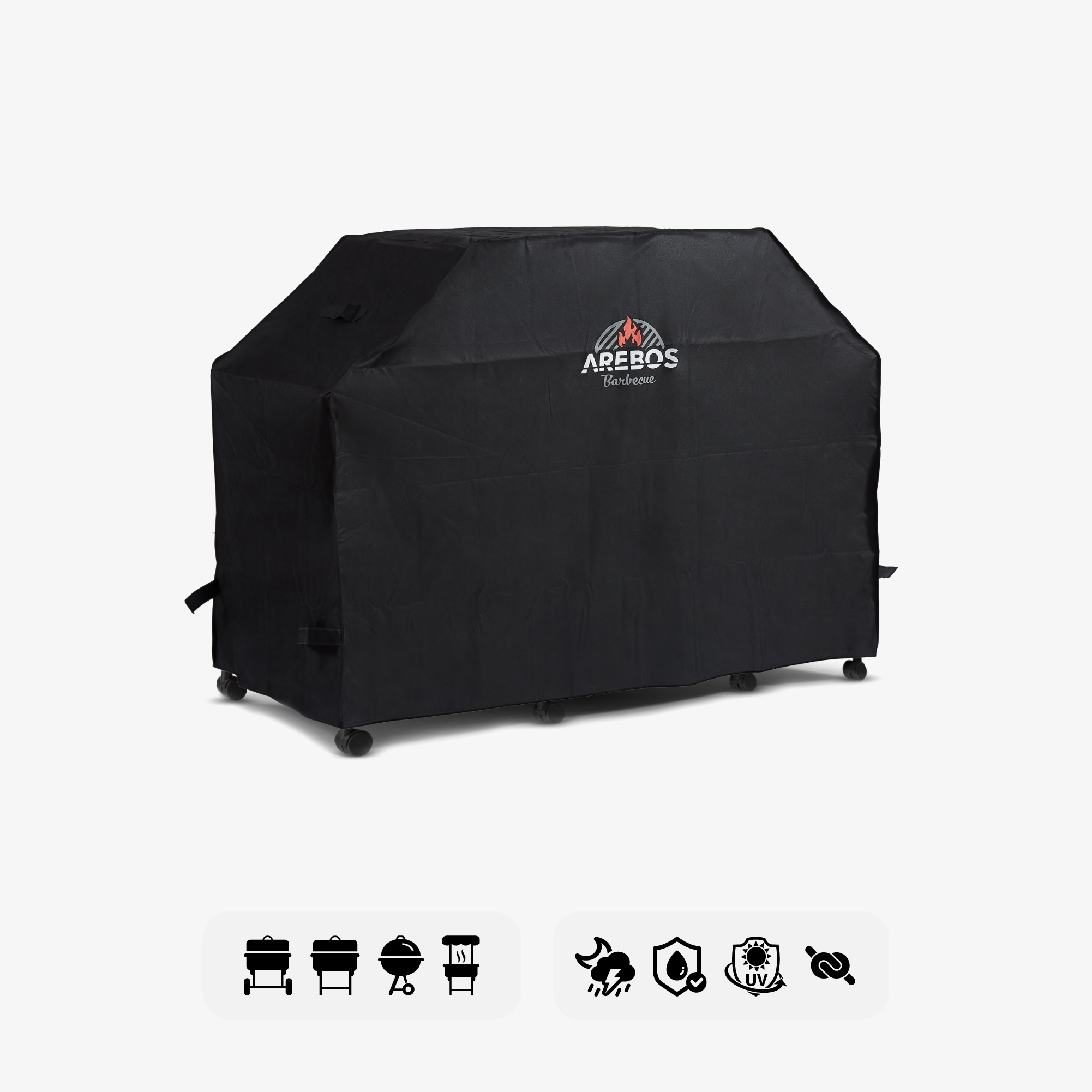 Arebos Universal BBQ grill cover 163x61x122cm, 600D Oxford fabric Anti-UV coating Weatherproof