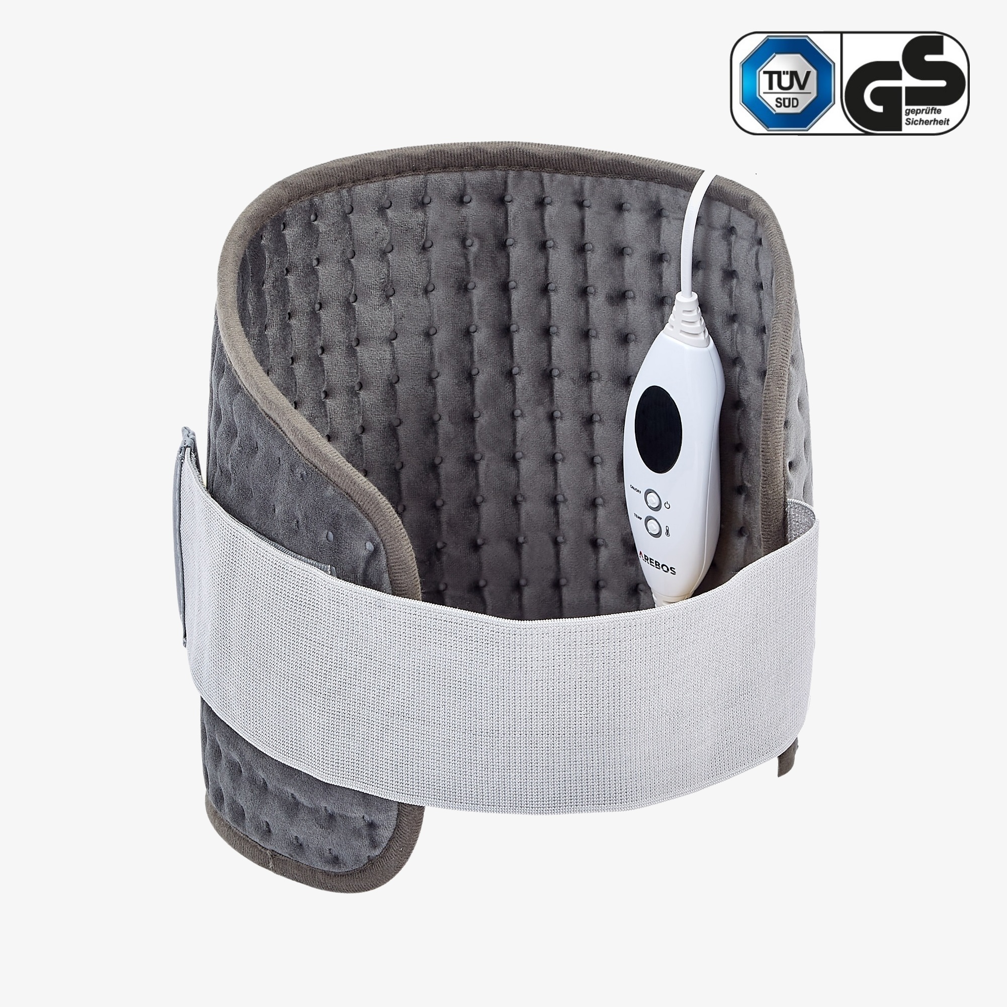 Arebos heating belt, electric belly and back warmer 69 x 29 cm, 6 heating levels, incl. storage bag