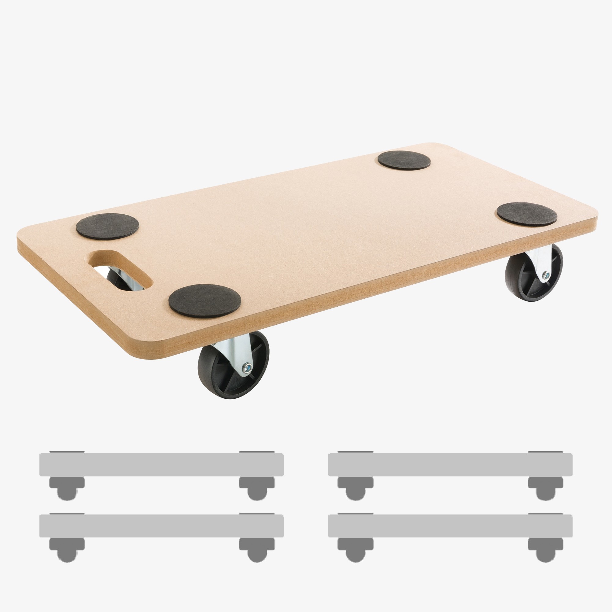 Arebos Rolling board furniture dolly transport aid - load capacity 200kg,incl.rubber pads - 4 pieces