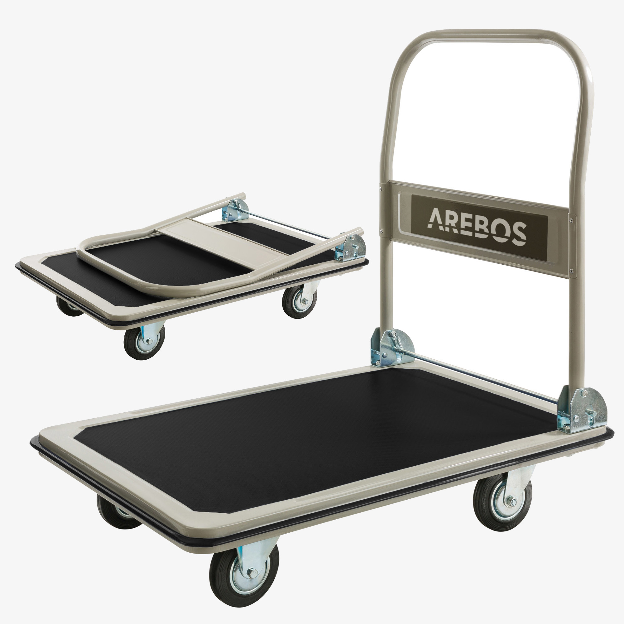 Arebos Platform trolley Transport trolley 300kg - foldable load trolley,with swivel castors