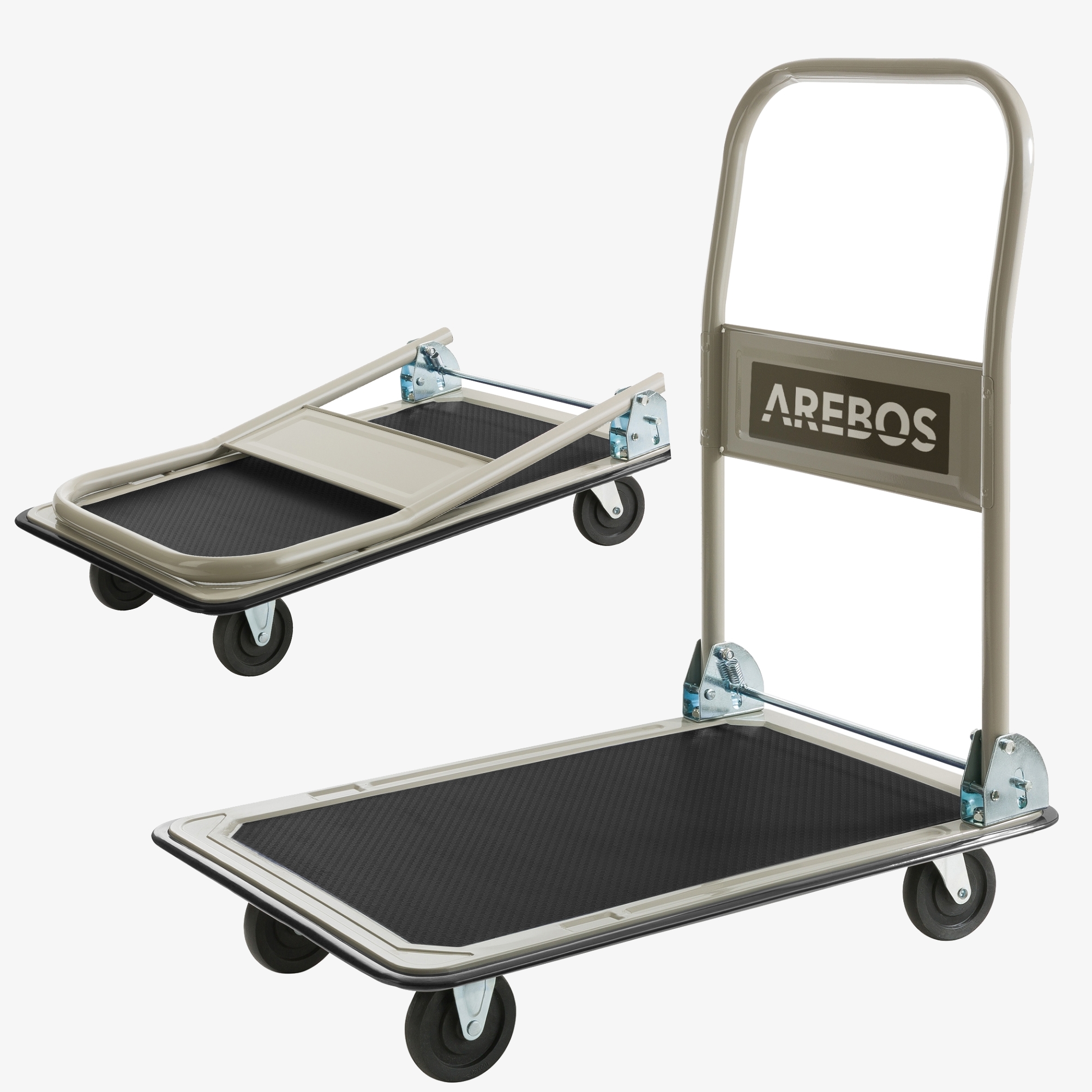 Arebos Platform trolley transport trolley 150kg - foldable load trolley,with swivel castors
