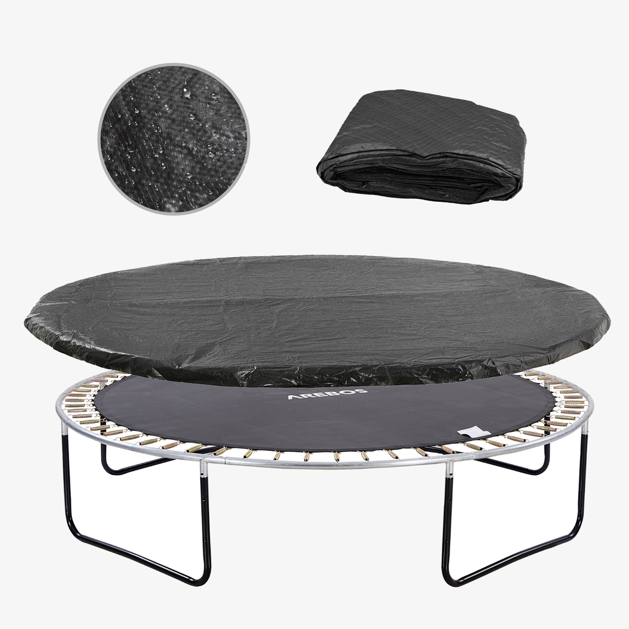 Arebos trampoline tarpaulin Ø 366cm black tear-resistant & UV-resistant protection tarpaulin trampoline protection