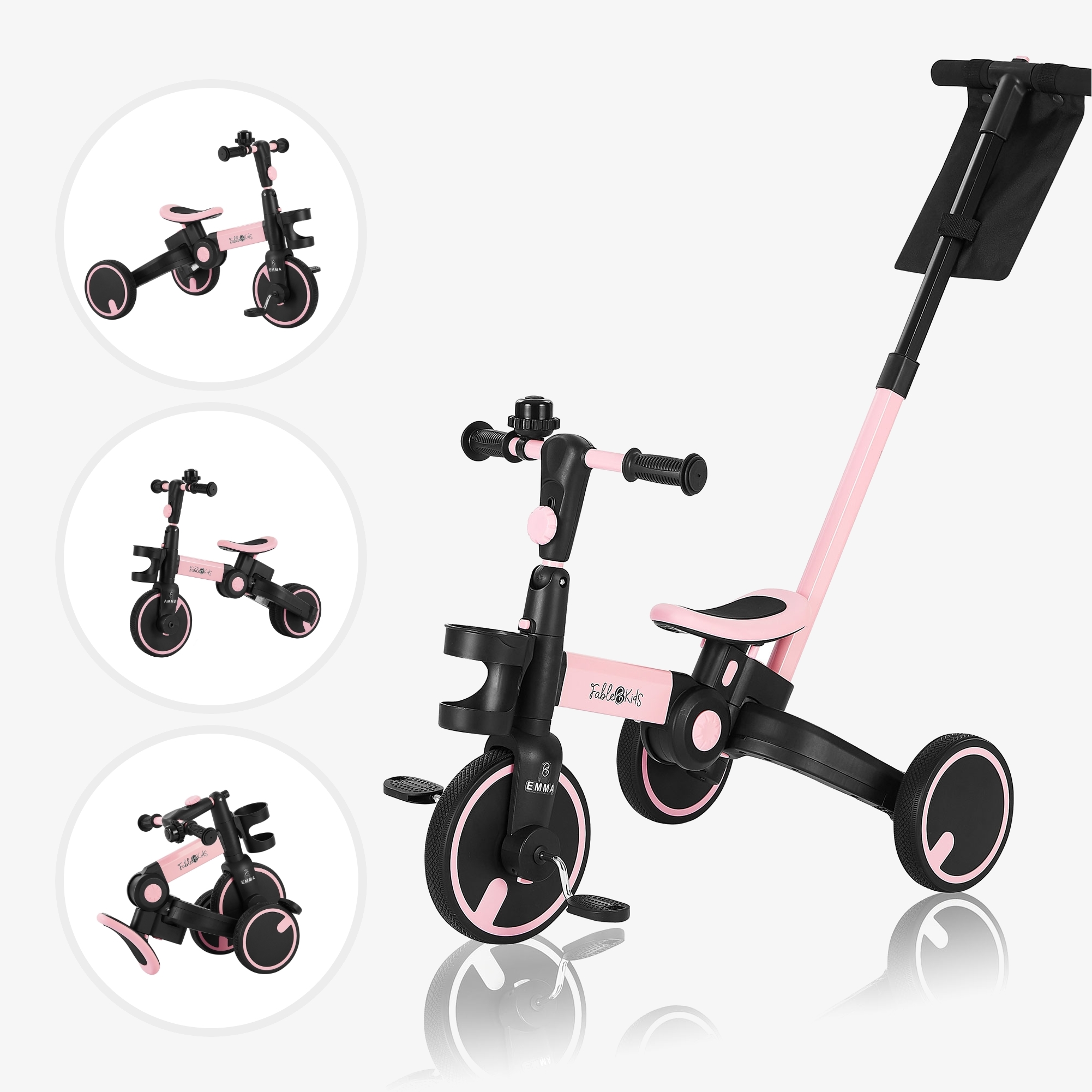 FableKids 7-IN-1 multifunctional tricycle Incl. extensive accessories Folding system