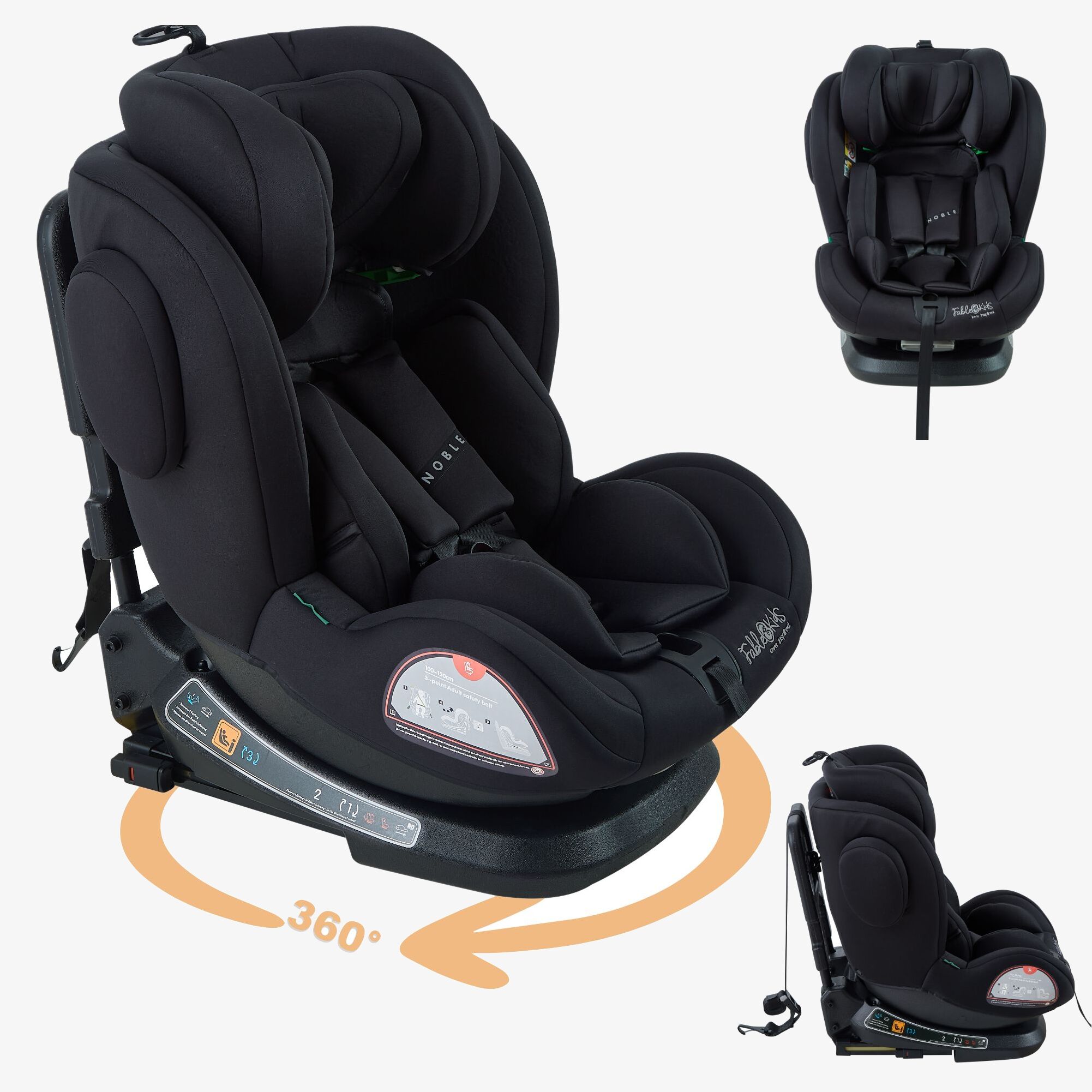 Fablekids child car seat NOBLE - i-Size 40 - 150 cm, Isofix technology, adjustable headrest, universal, 360° rotatable
