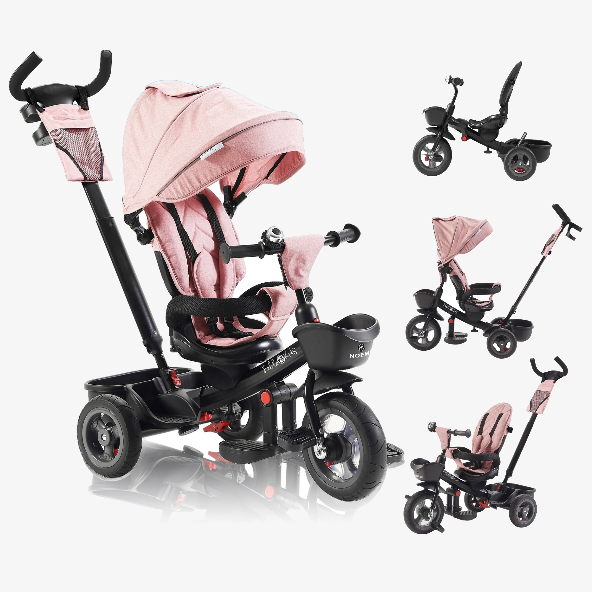 Fable Kids 5-IN-1 Multifunctional Tricycle 3-Point Safety Harness