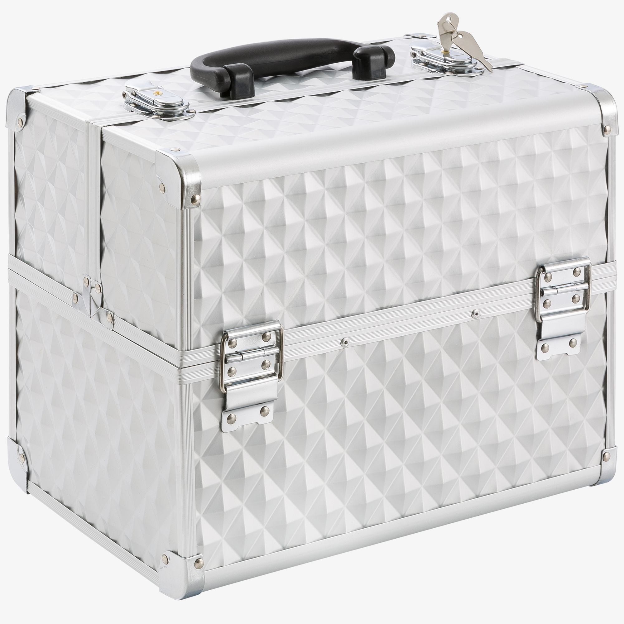 Arebos Beauty Diamant cosmetic case 15l - aluminium,5 compartments,velvet inlay,incl.lock