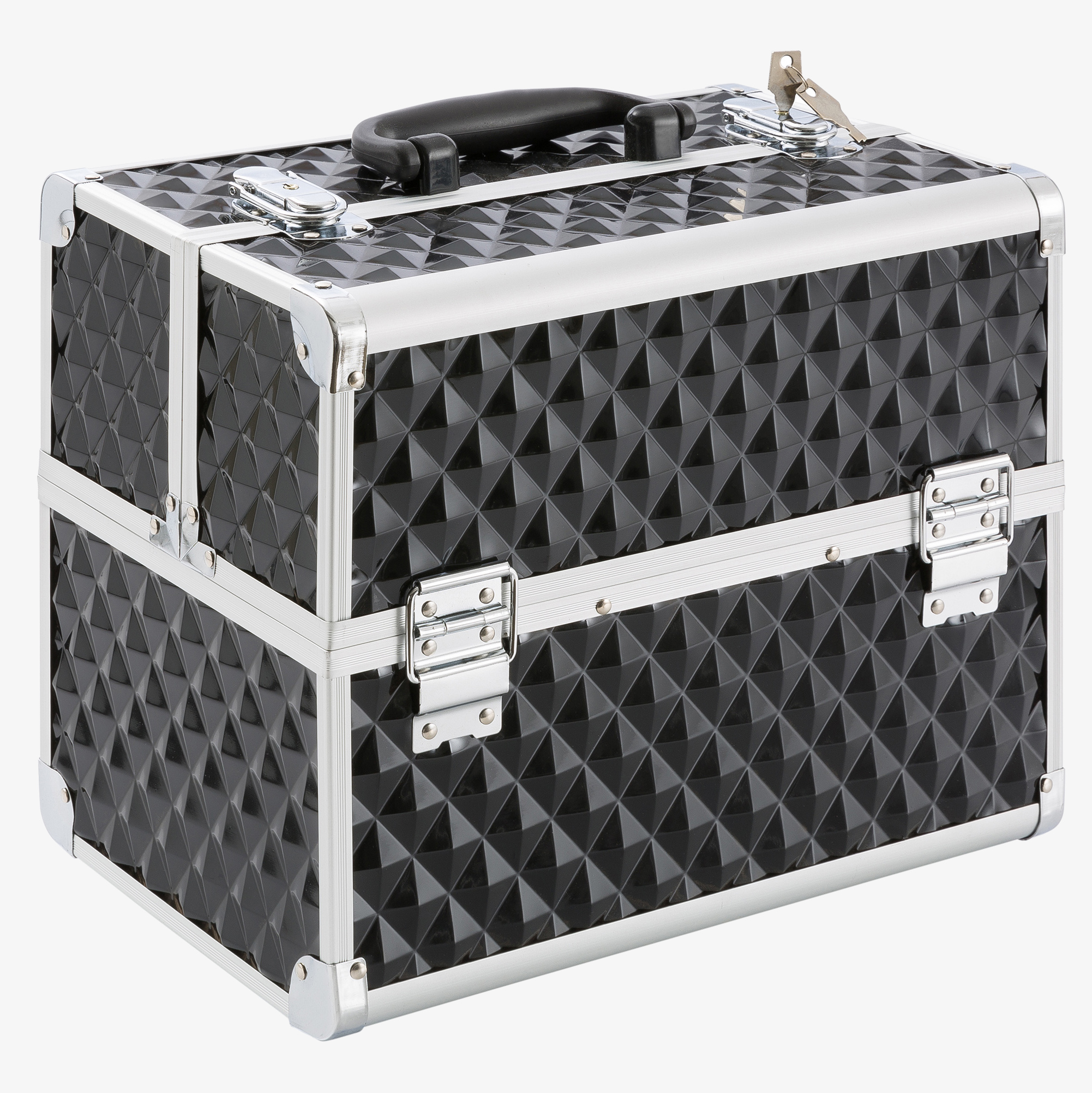 Arebos Beauty Diamant cosmetic case 15l - aluminium,5 compartments,velvet inlay,incl.lock