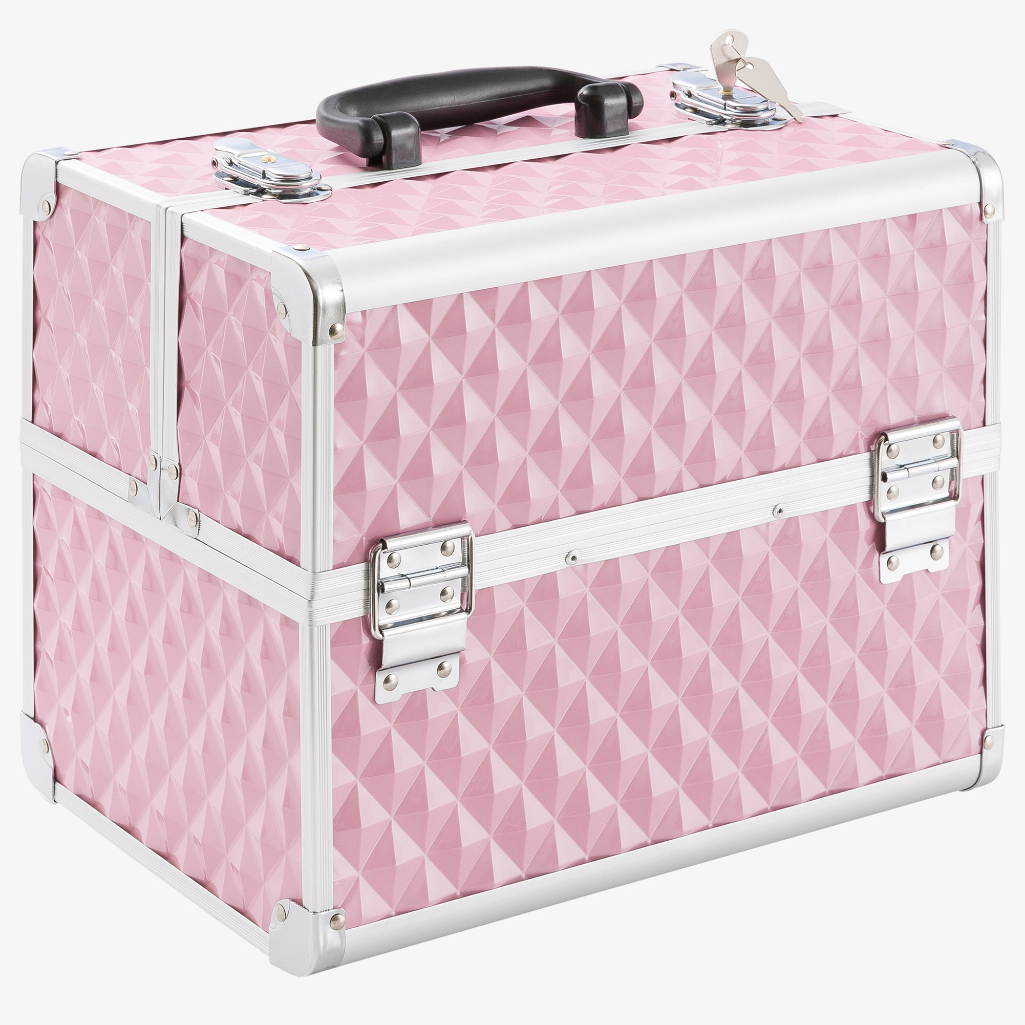 Arebos Beauty Diamant cosmetic case 15l - aluminium,5 compartments,velvet inlay,incl.lock