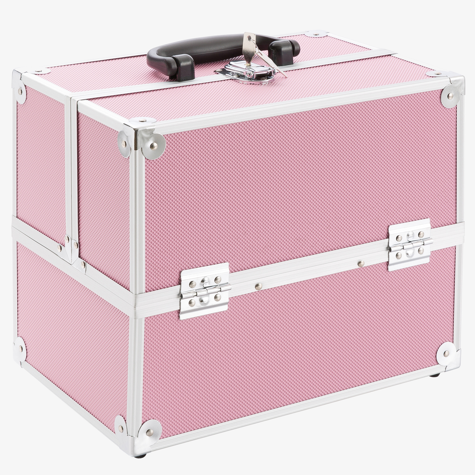 Arebos Beauty Velvet cosmetic case 15l - aluminium,5 compartments,velvet inlay,incl.lock