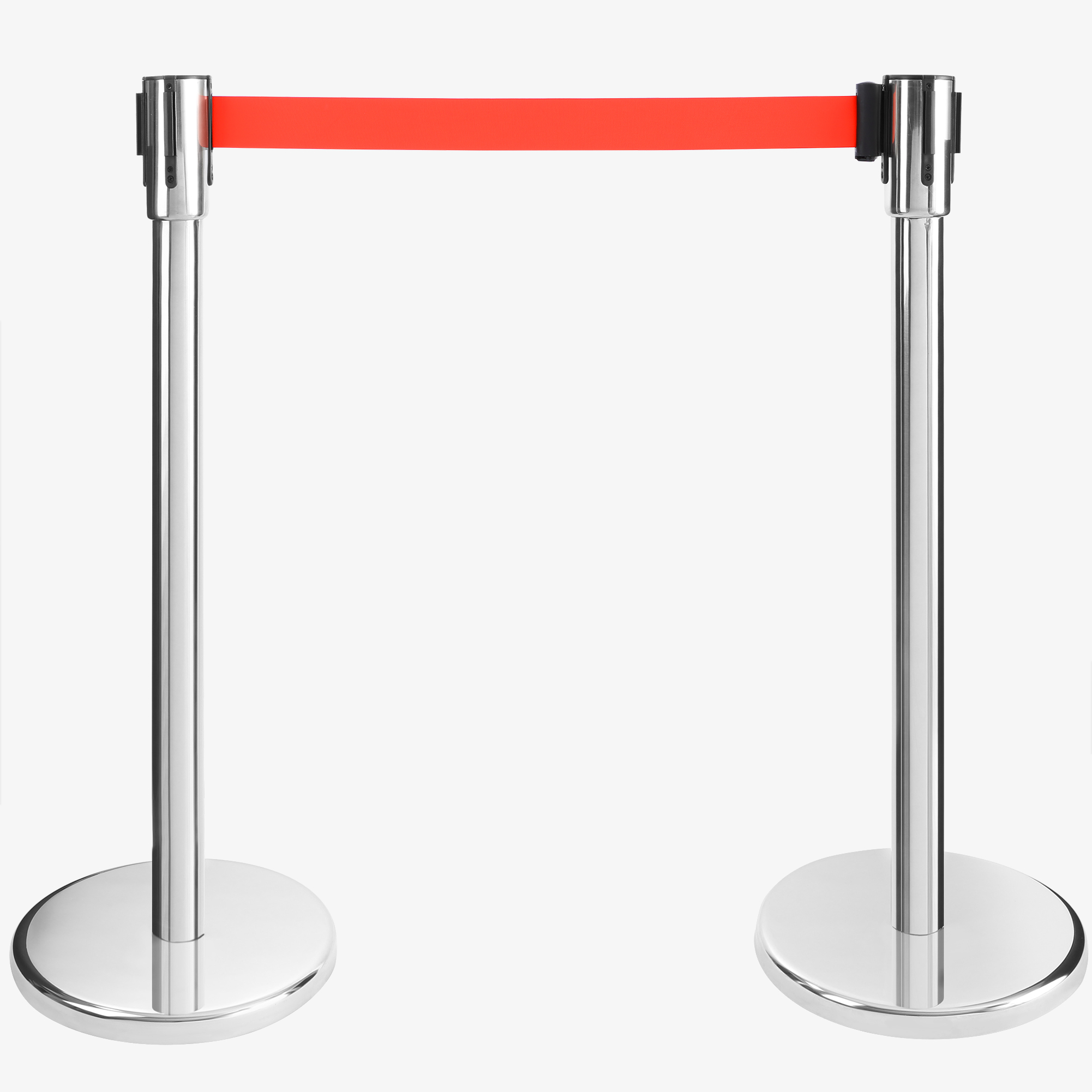 Arebos 2x Personal Guidance System Stand/Post - with 190cm Textile Belt - Indoor & Outdoor