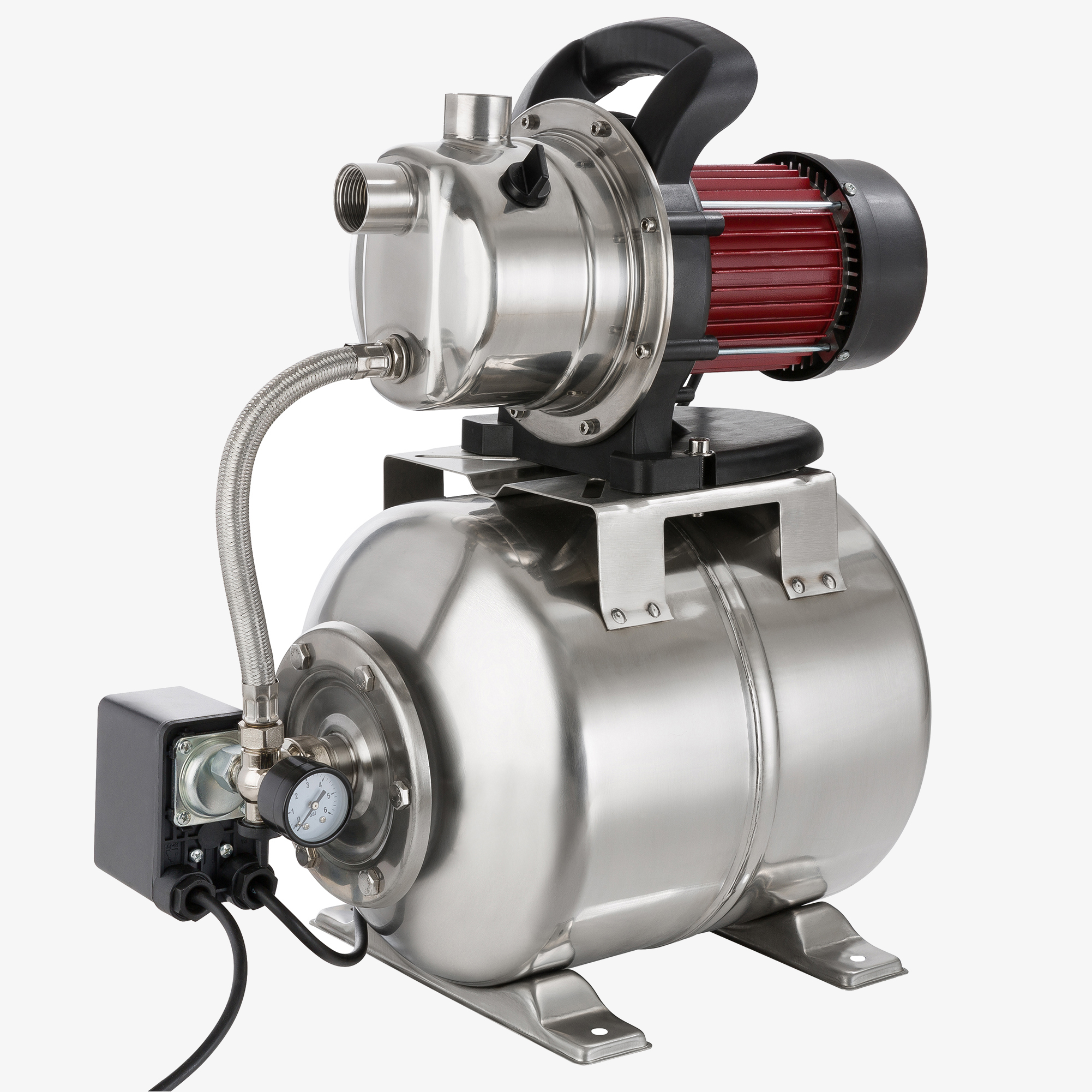 Arebos Domestic waterworks 1200W,flow rate 3800l/h,delivery height 48m,19l tank, stainless steel
