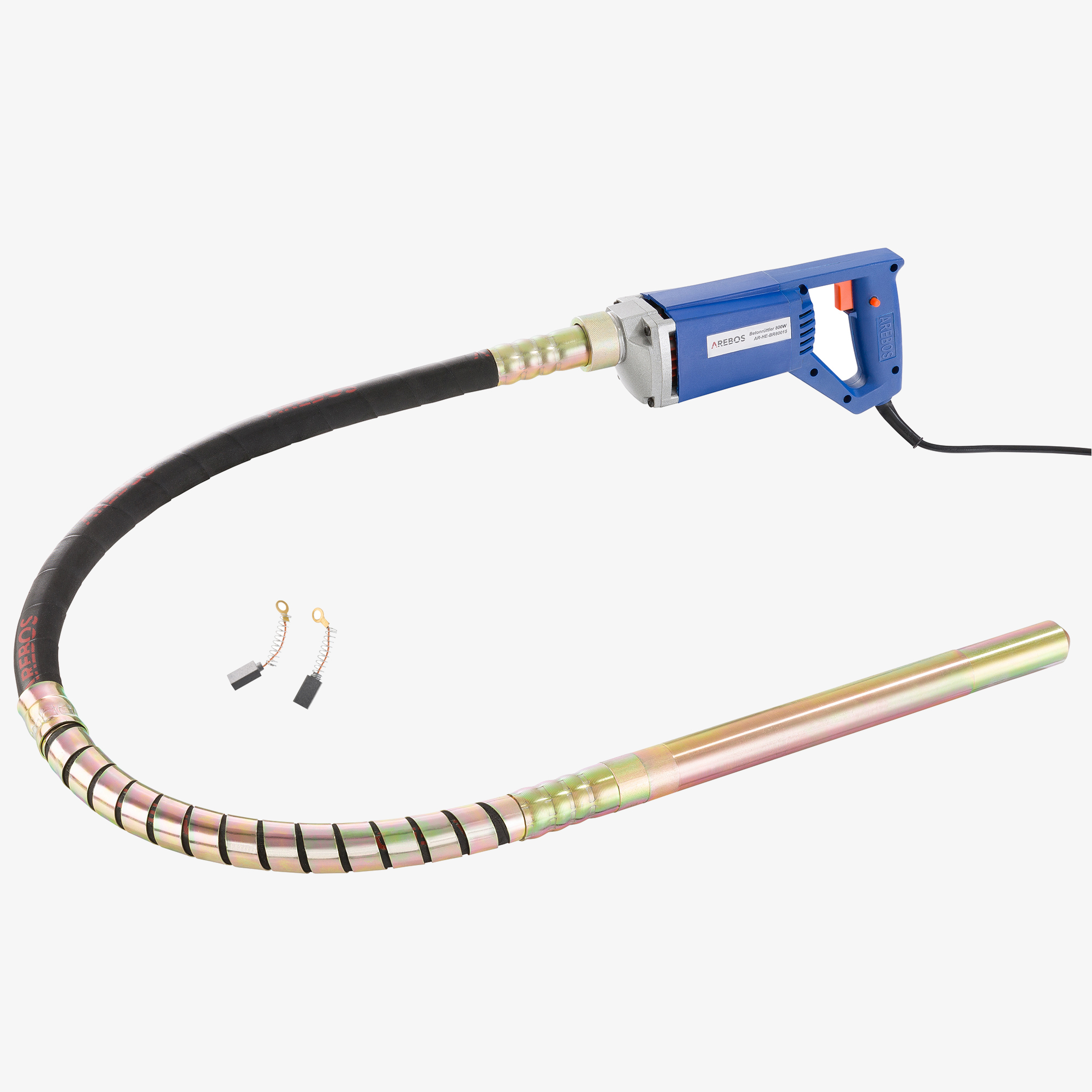 Arebos concrete vibrator with vibrating bottle 800W, electric, cable length 1,5M, flexible shaft