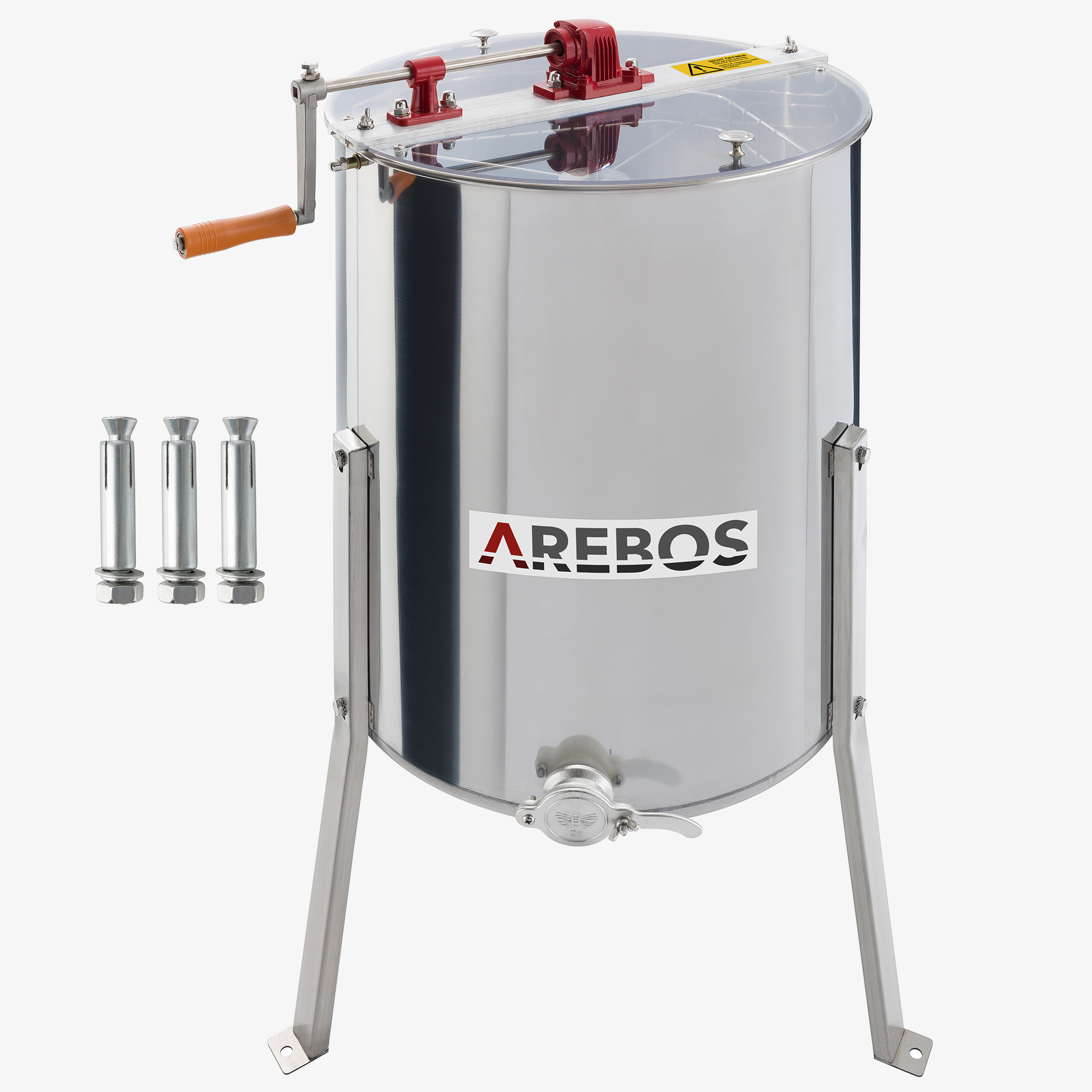 Arebos Honey Extractor Eco 4 frames for comb size: 26 x 42 cm each - stainless steel
