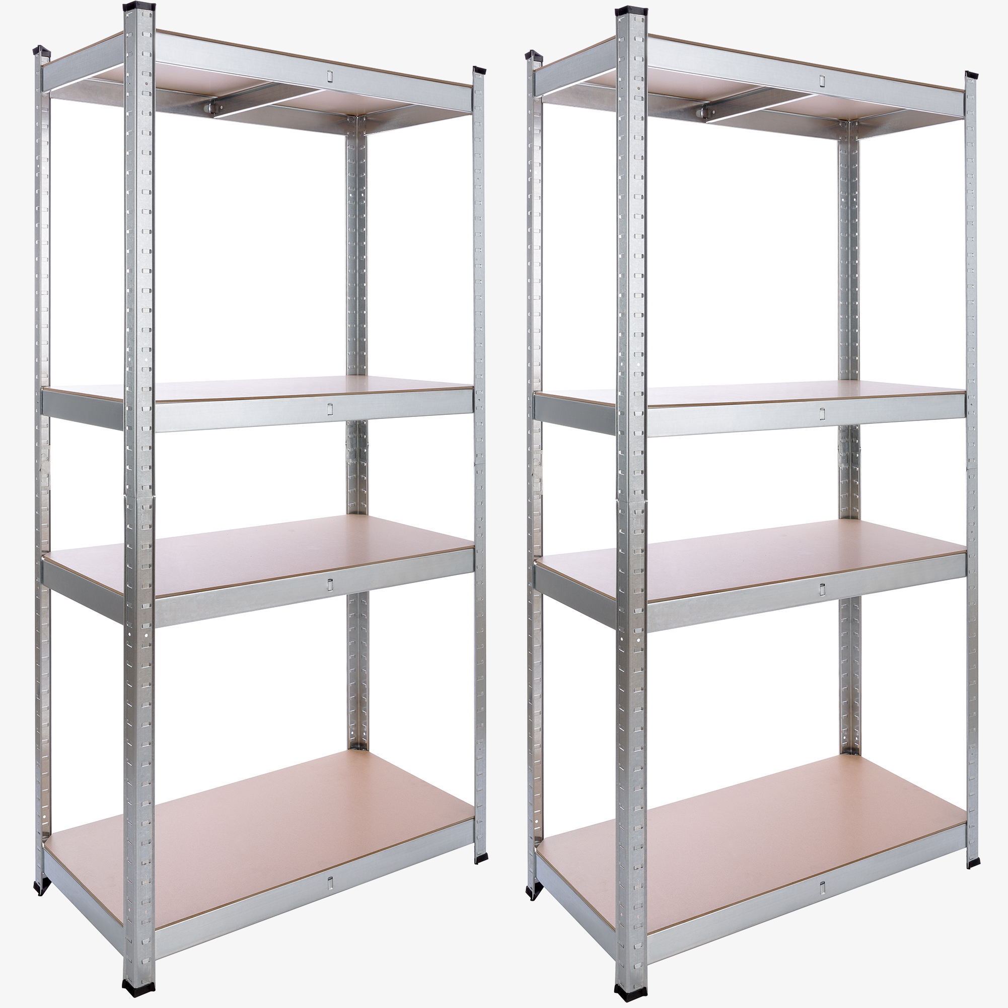 Arebos 2x Heavy Duty Shelf 160 x 80 x 40 cm, Storage Shelving Workshop - Load Capacity 320 kg - Silver