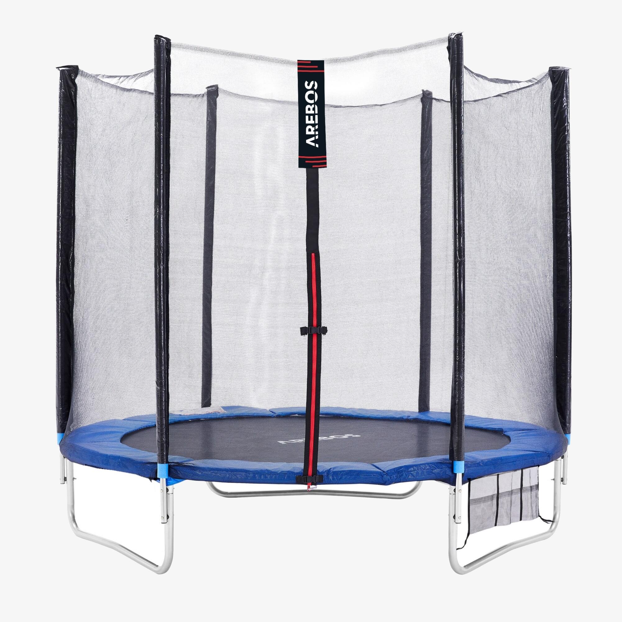 Arebos Trampoline Ø244cm/8Foot - Round Garden Trampoline with Safety Net & Ladder