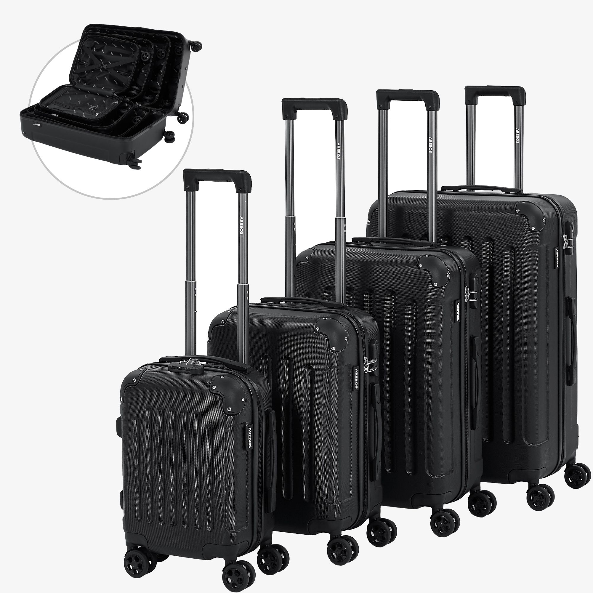 Black on sale travel suitcase