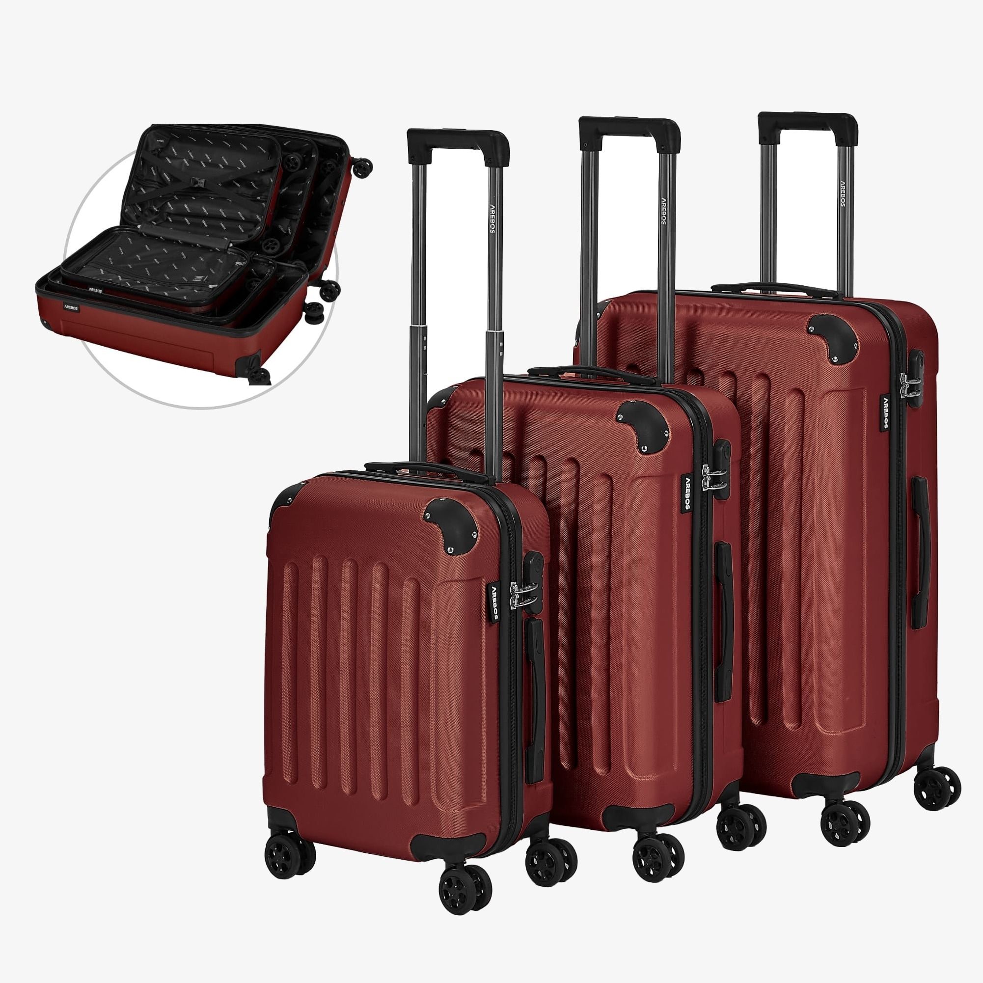 3 tlg. Reisekoffer Set Rot 4252023116800 Fruhling UK