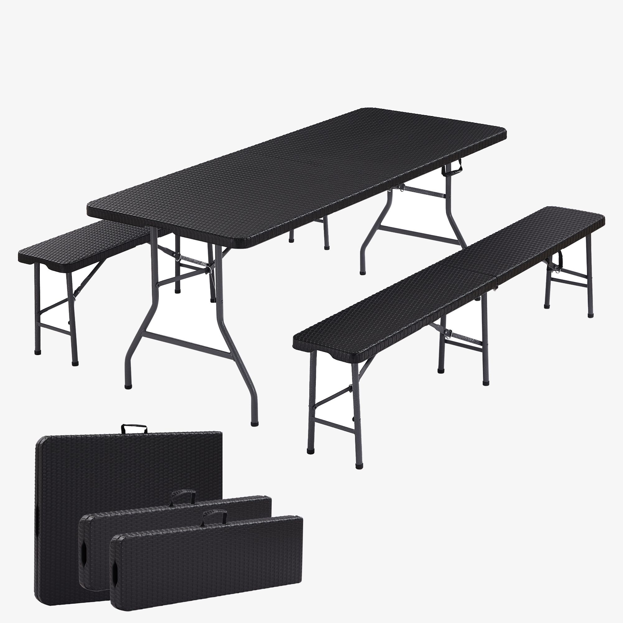 Garden set table 2 benches 180cm 9999924696141 Garden Furniture