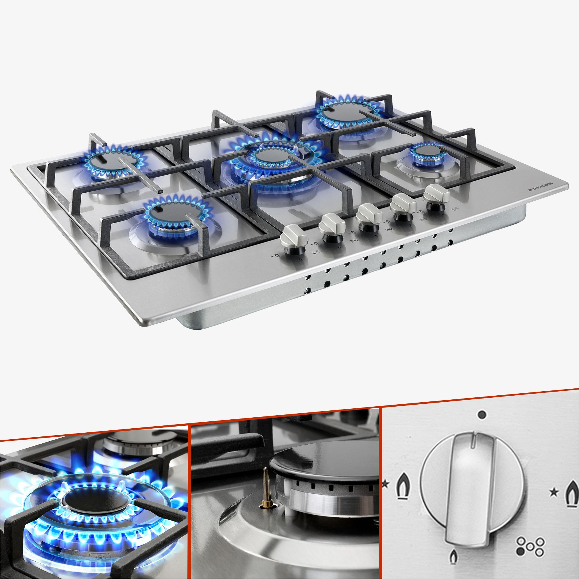 Gas cooker online 5 burner