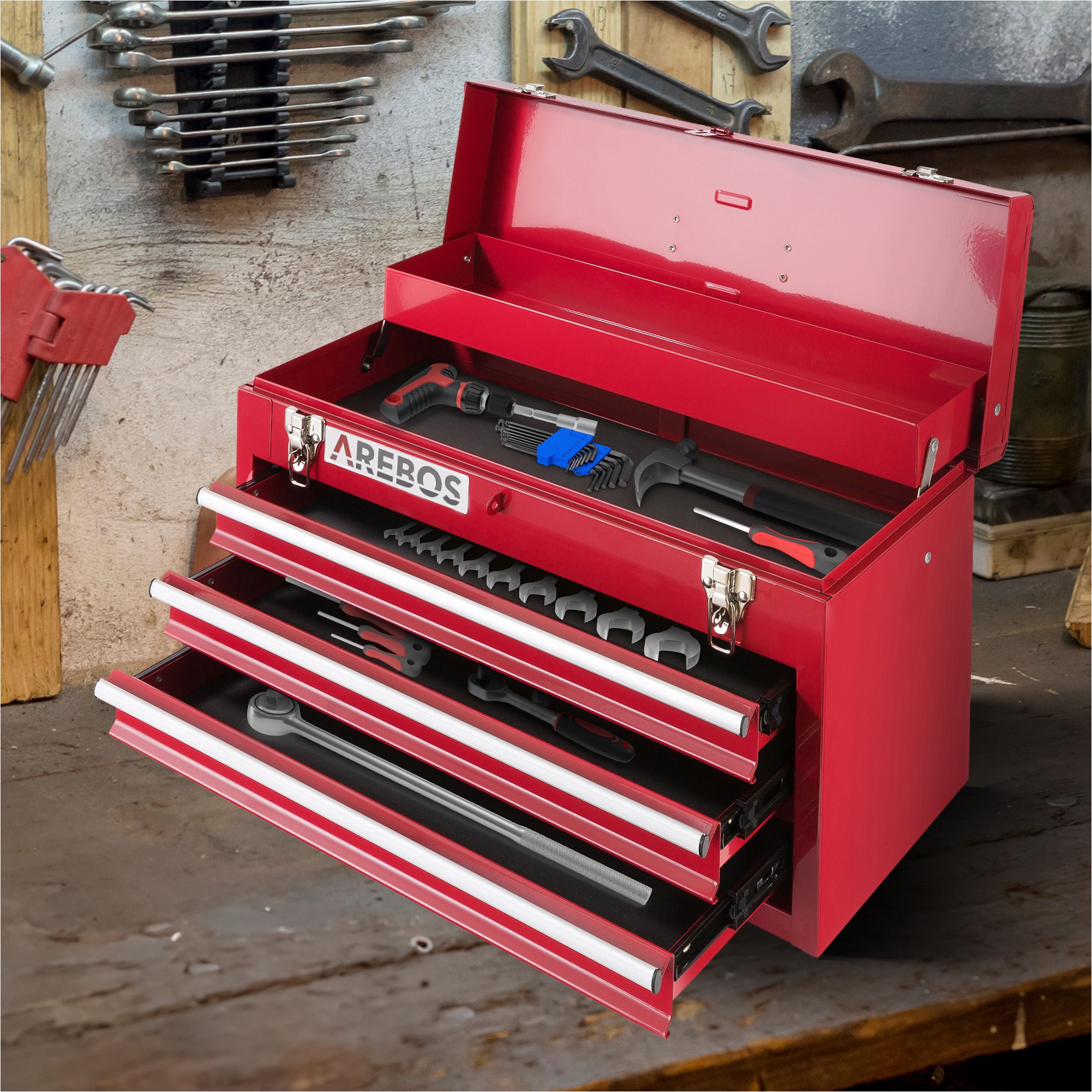 Tool storage box with 3 drawers - 9999980043208 - Tool Case