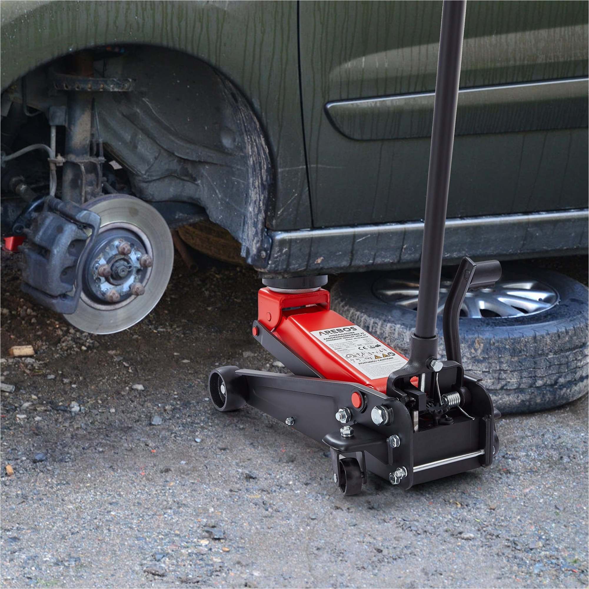 Rangierwagenheber 3T mit FuBpedal 2 Stk. Unterstellbocke 3T 4252023118156