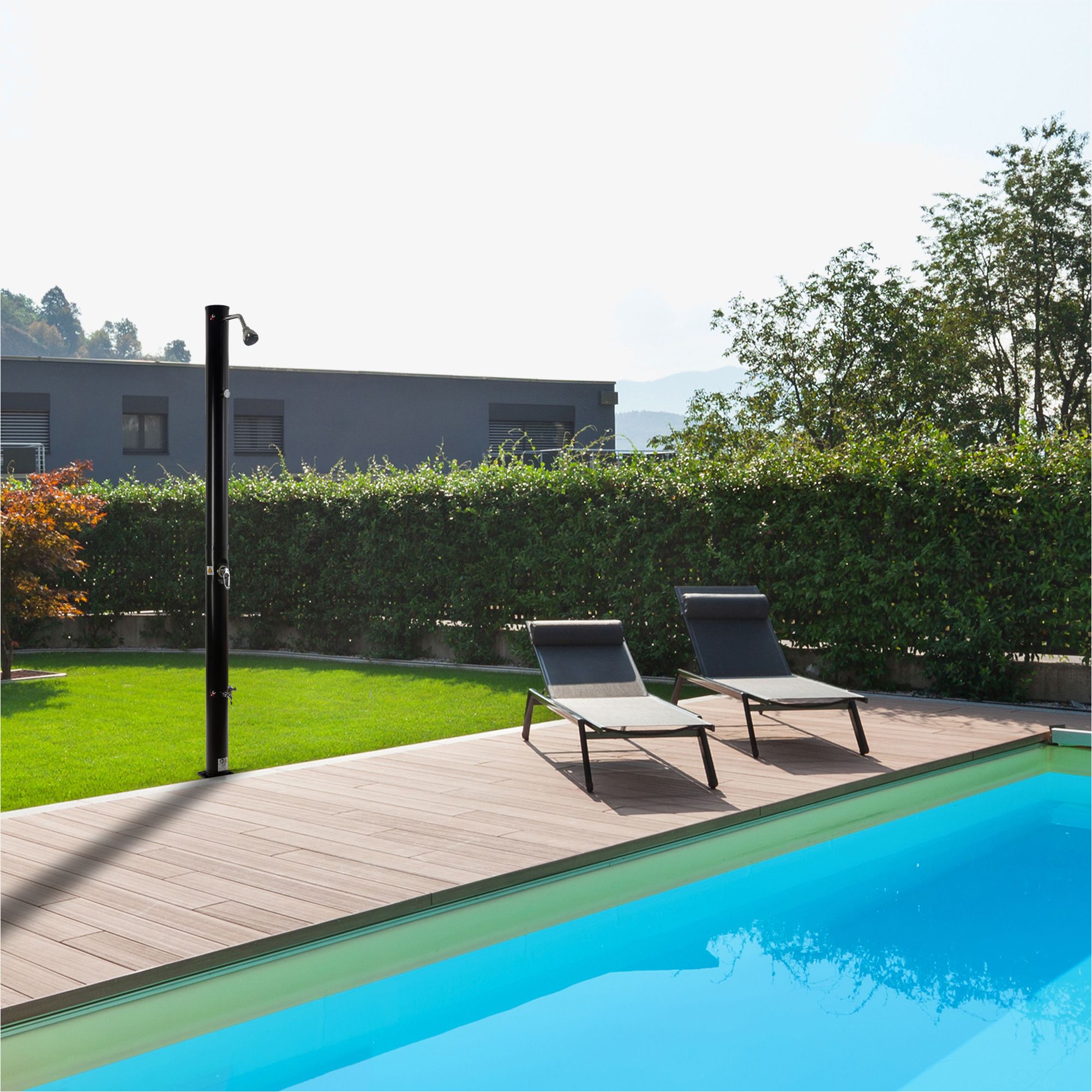 Solar Shower 20l black with thermometer
