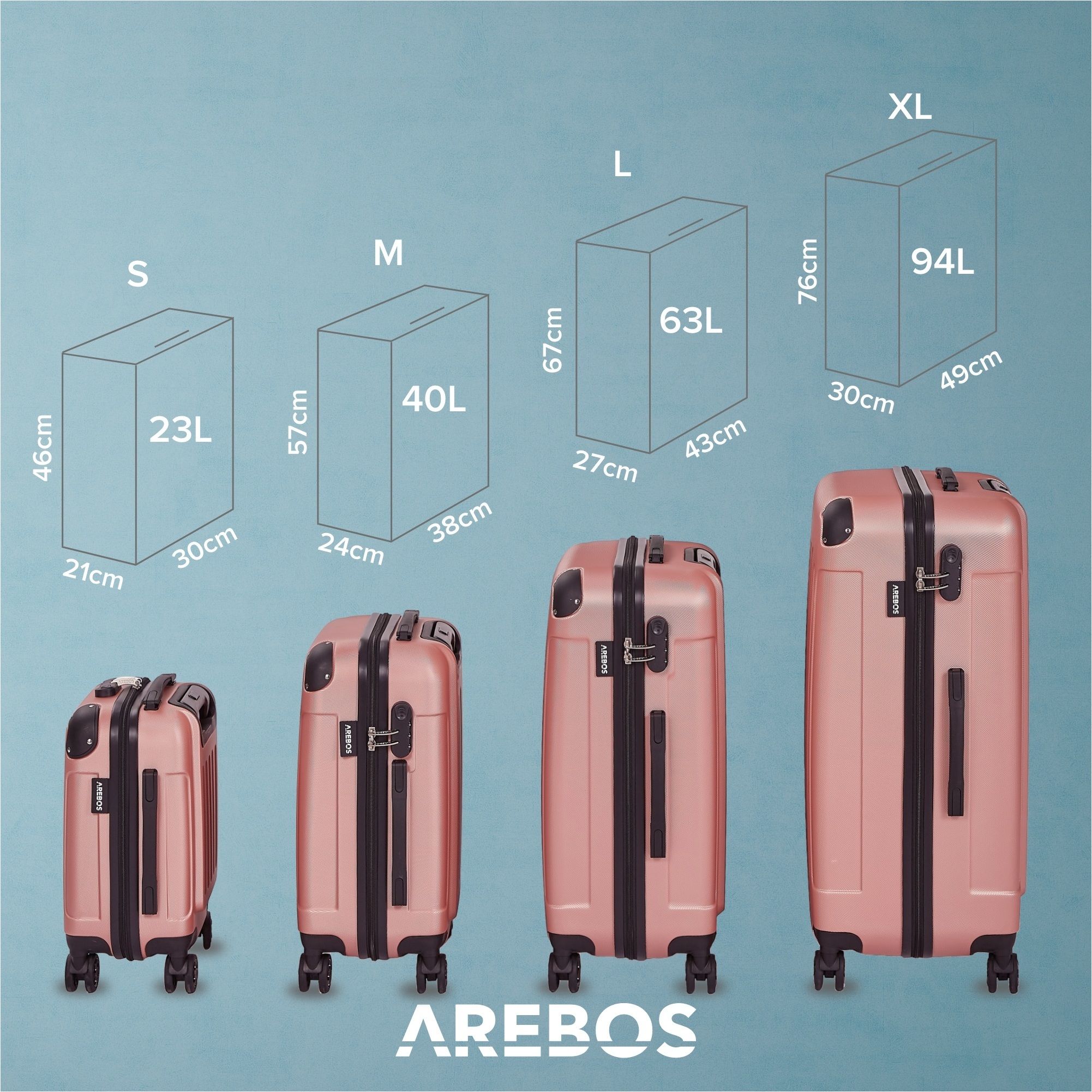 Rose gold travel luggage store