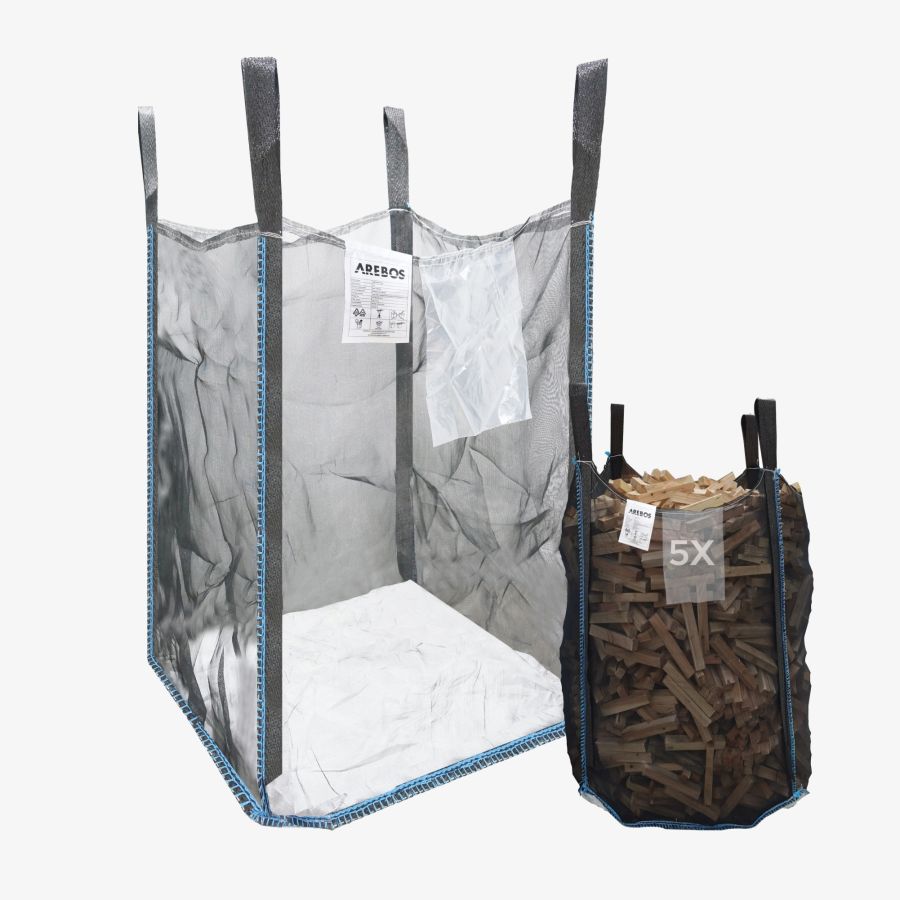5x Premium wooden sack 100 x 100 x 160 cm