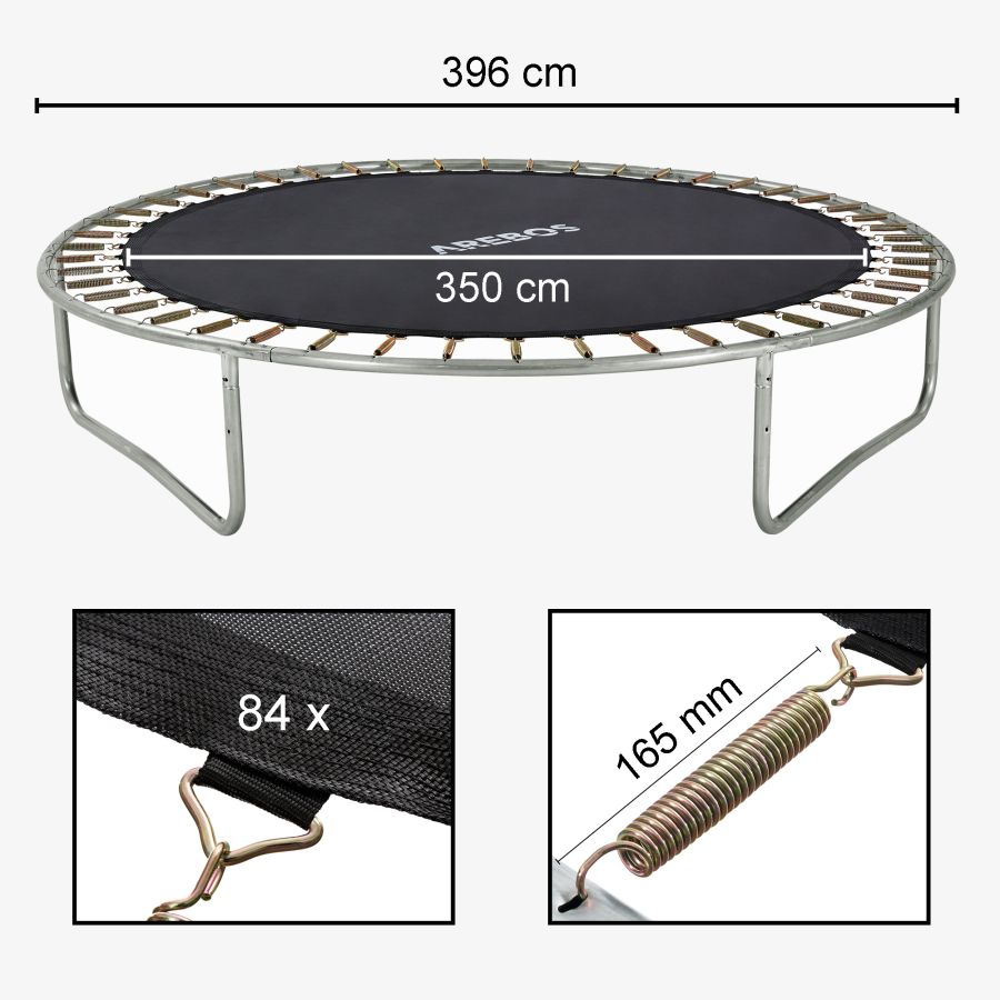 Trampoline jumping mat 396 cm 84 eyelets 165 mm