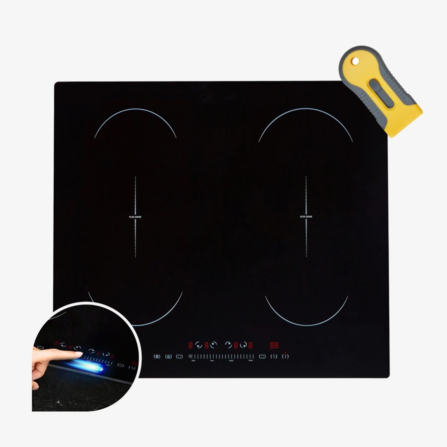 4 zone induction hob with 2 double flex zones