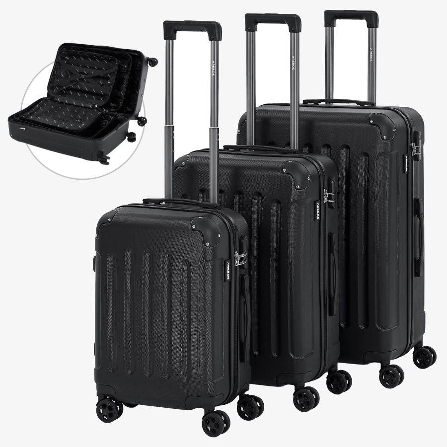 3 Piece Travel Case Set Black