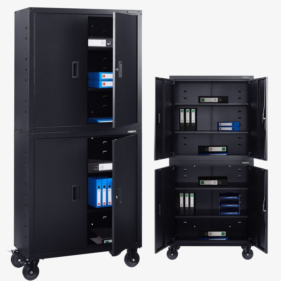 Cabinet with wheels and 4 layers 180 x 90 x 40 cm