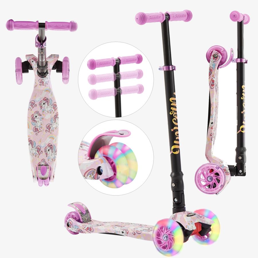 Scooter with LED wheels - Foldable