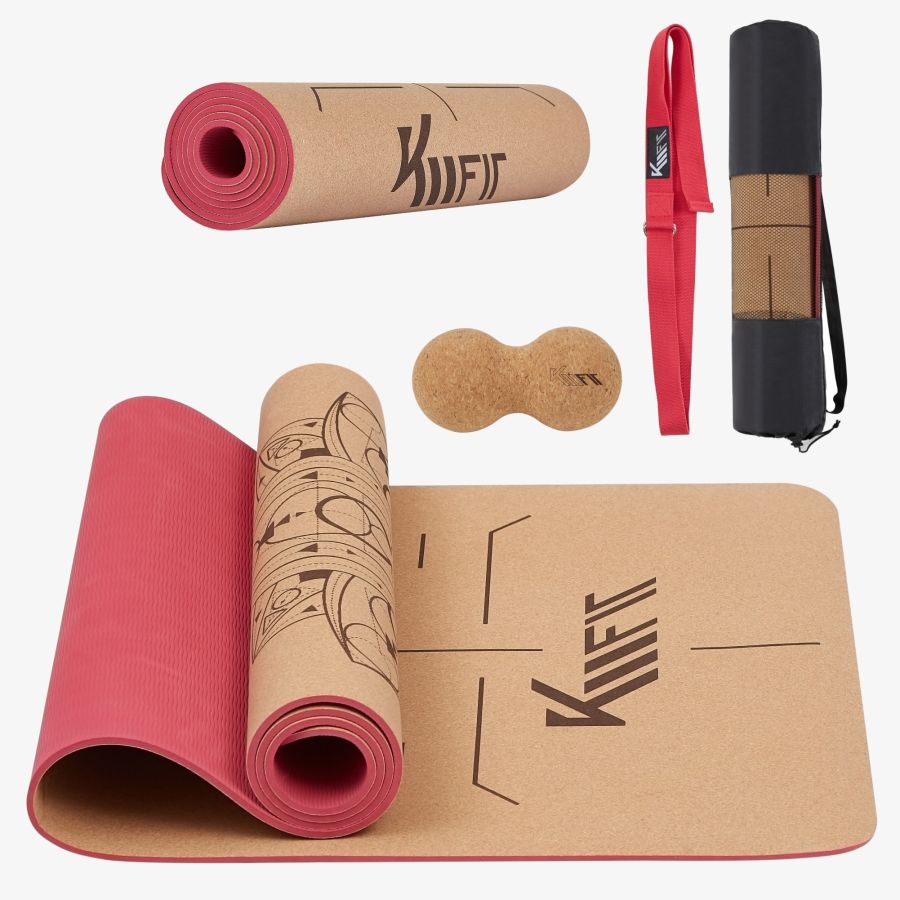 KM-Fit Tpe yoga mat 183 x 61 cm pink