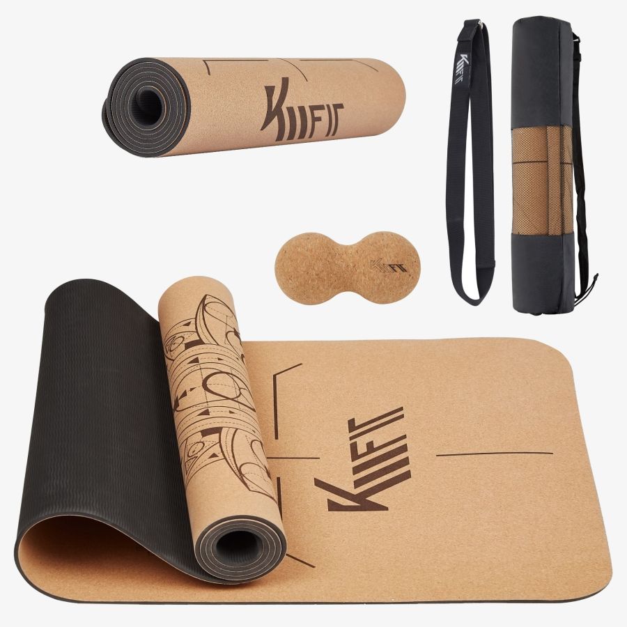 KM-Fit Tpe yoga mat 183 x 61 cm black