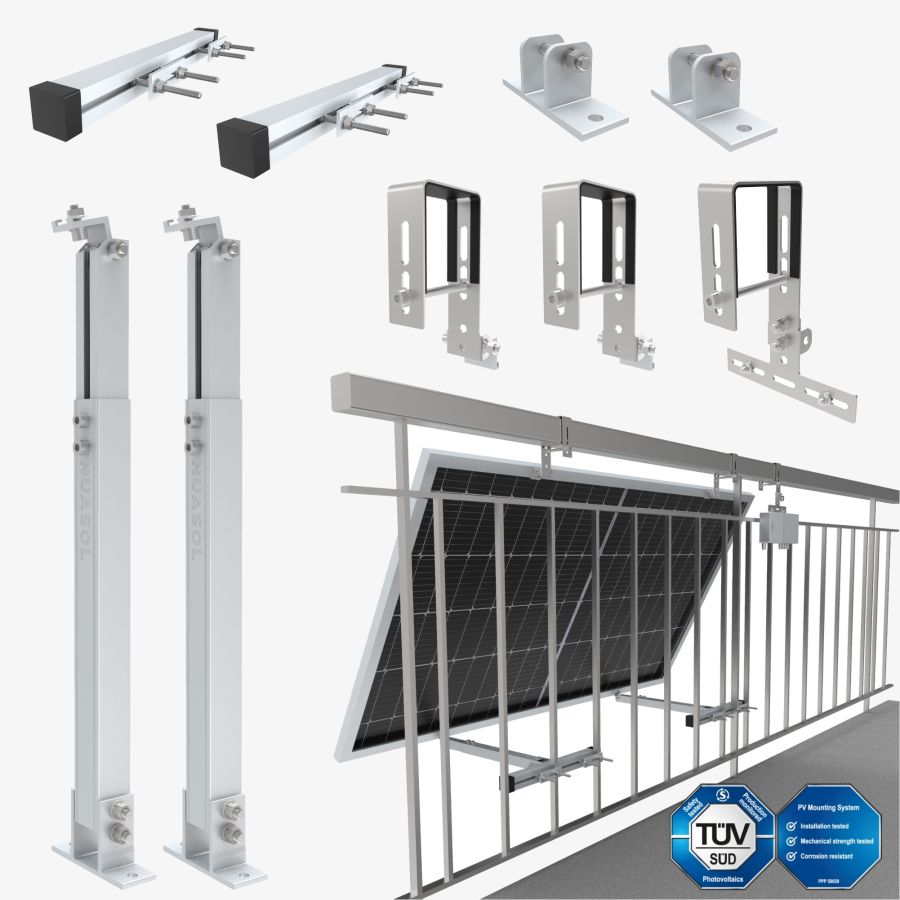NuaSol - Balcony terrain bracket angular for 1 solar module
