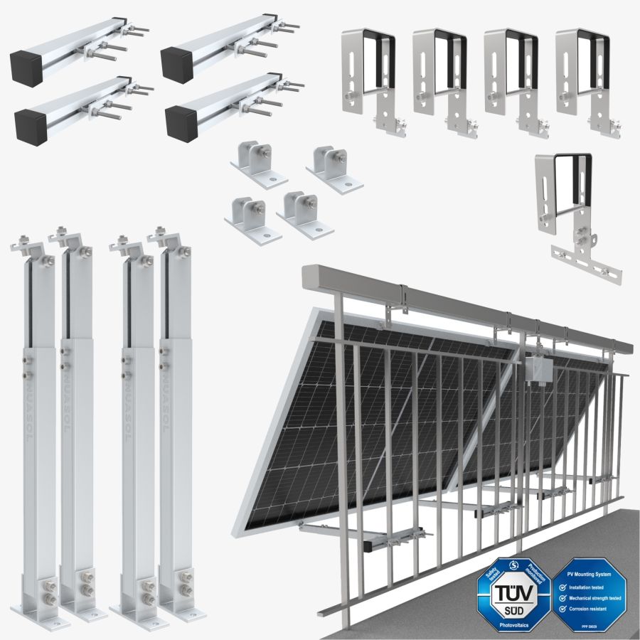 NuaSol - Balcony terrain bracket angular for 2 solar module